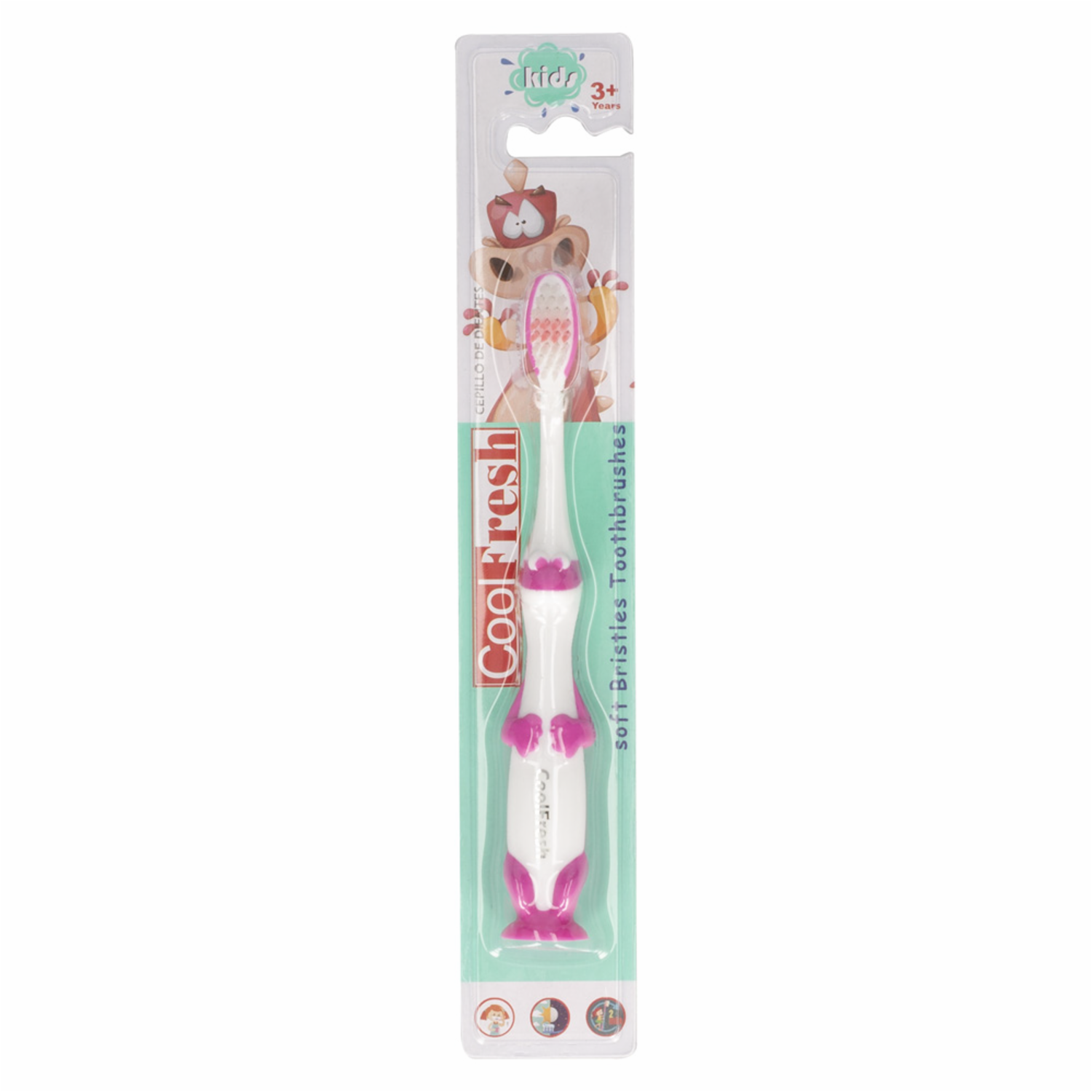 Cepillo Dental Infantil Dino Cerdas Suaves Con Cobertor COOLFRESH 1 U