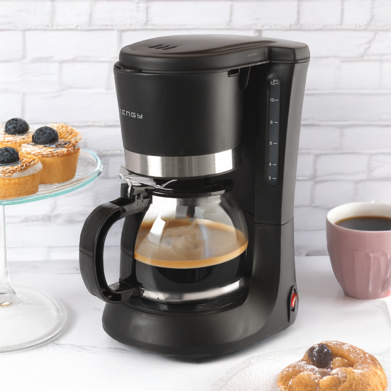 Cafetera Eléctrica Con Antigoteo CM-07 ENGY 12 Tazas
