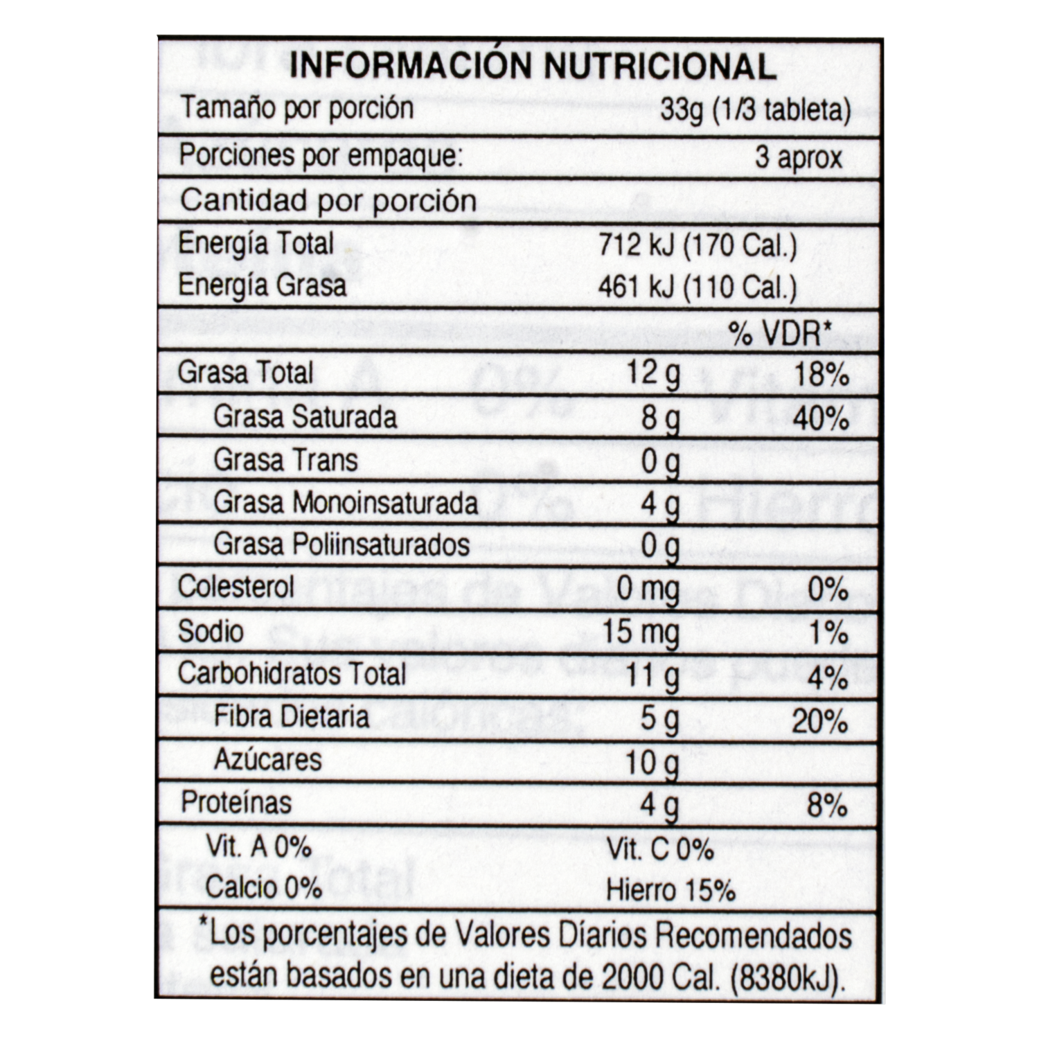 Chocolate De Cacao Menta VALOR 100 G