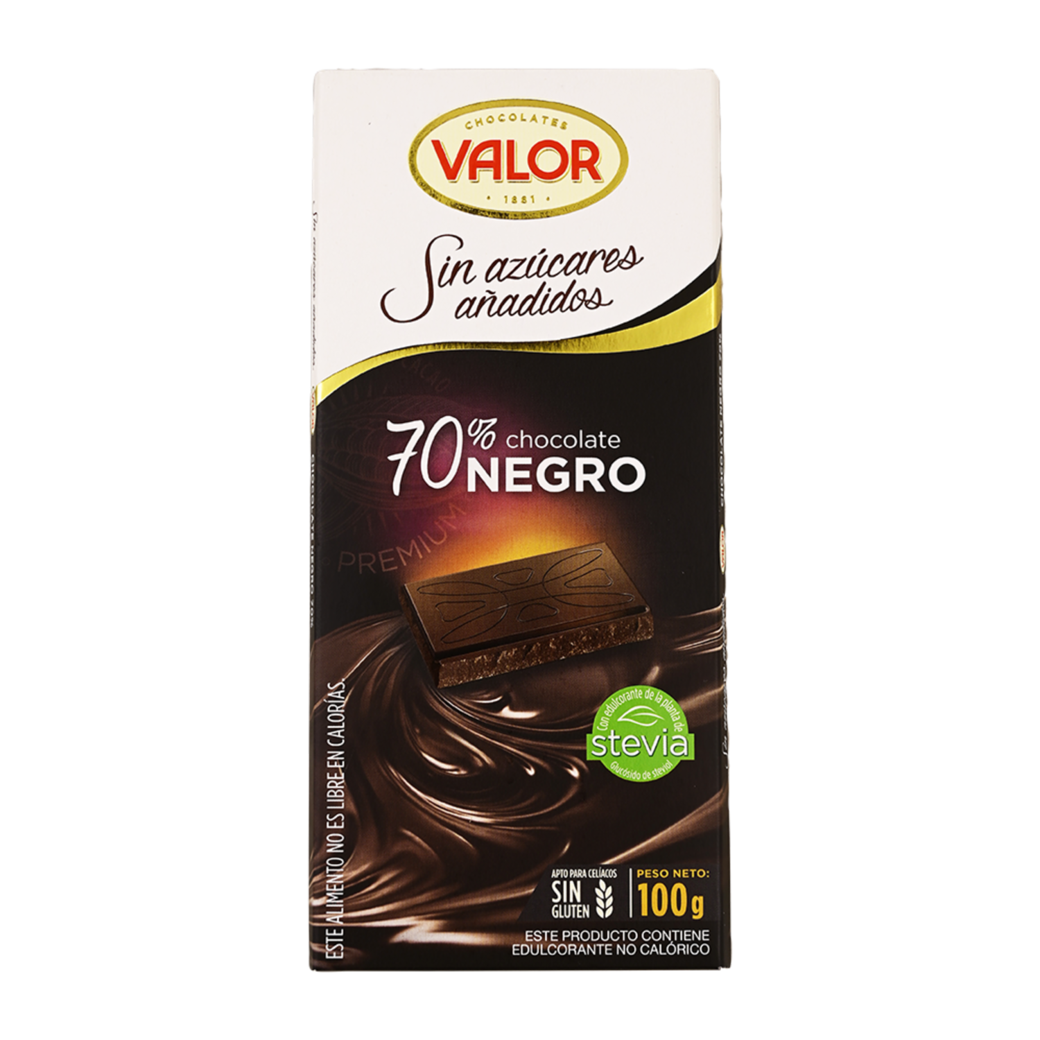 Chocolate Negro 70% Sin Azúcar VALOR Tableta
