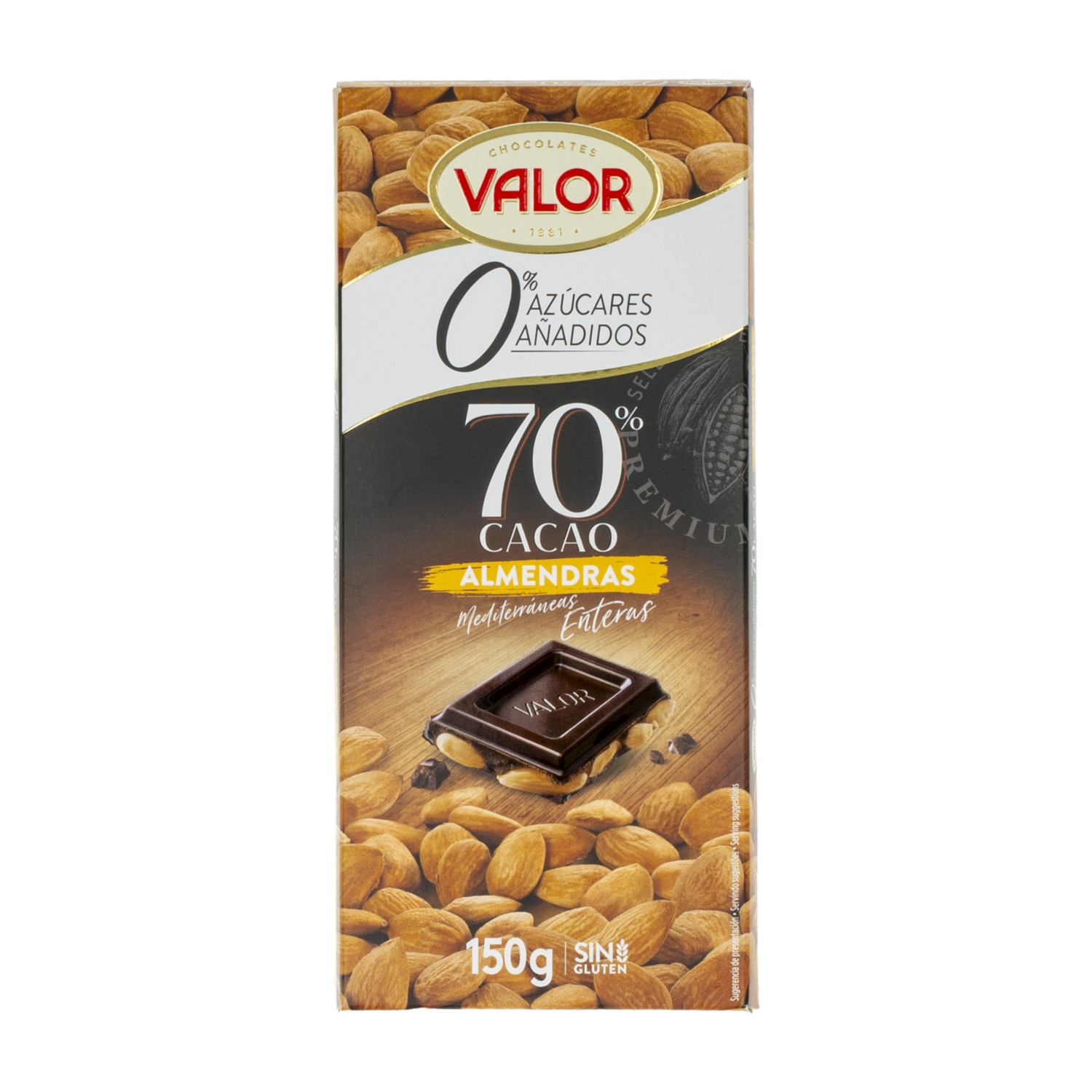 Chocolate Con Almendras Sin Azucares Añadidos VALOR 150 G