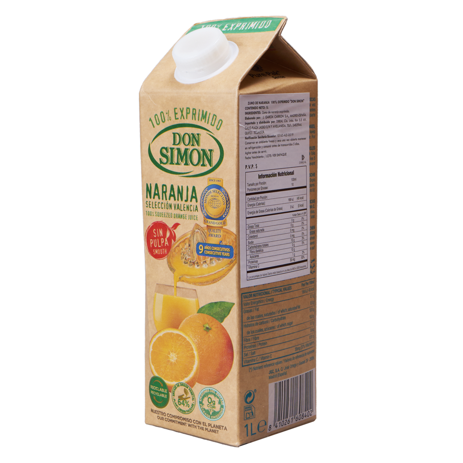 Zumo De Naranja Sin Pulpa DON SIMON 1000 ml