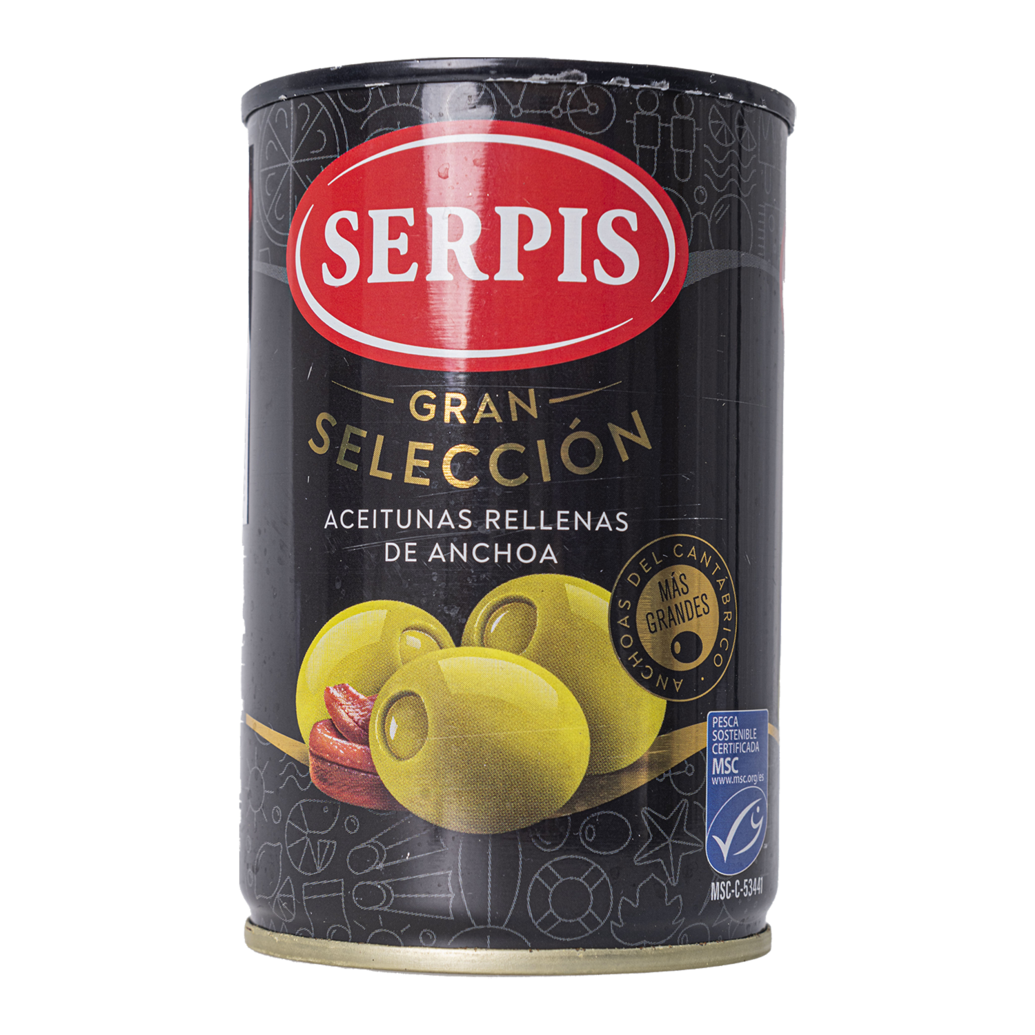 Aceitunas Verdes Rellenas De Anchoas SERPIS 300 G