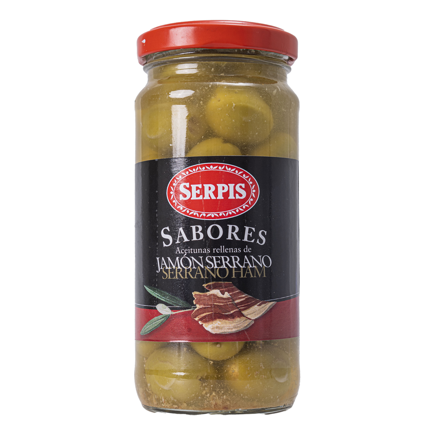 Aceitunas Verdes Rellenas Con Jamón SERPIS 235 G