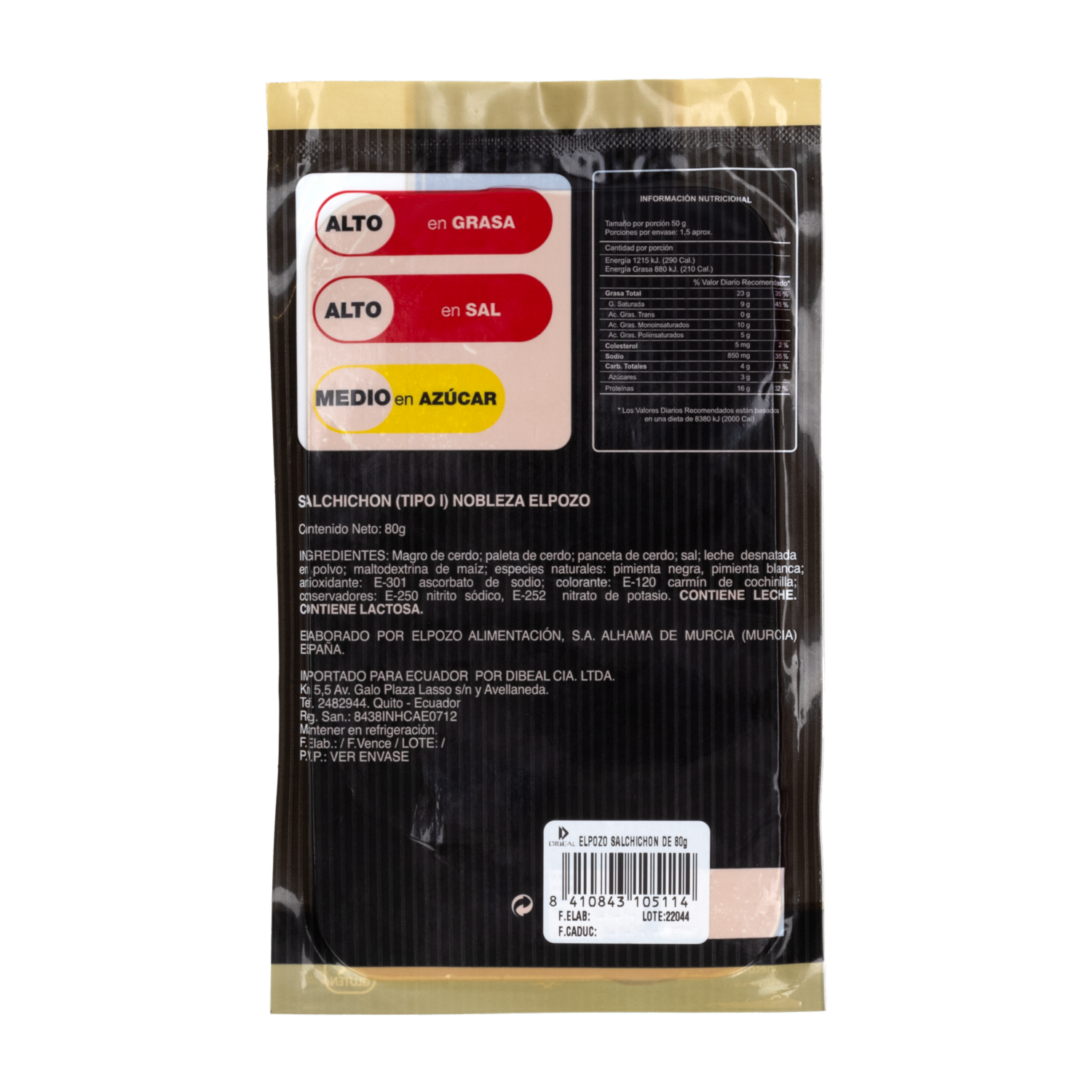Salchichón Lonchado EL POZO 80G
