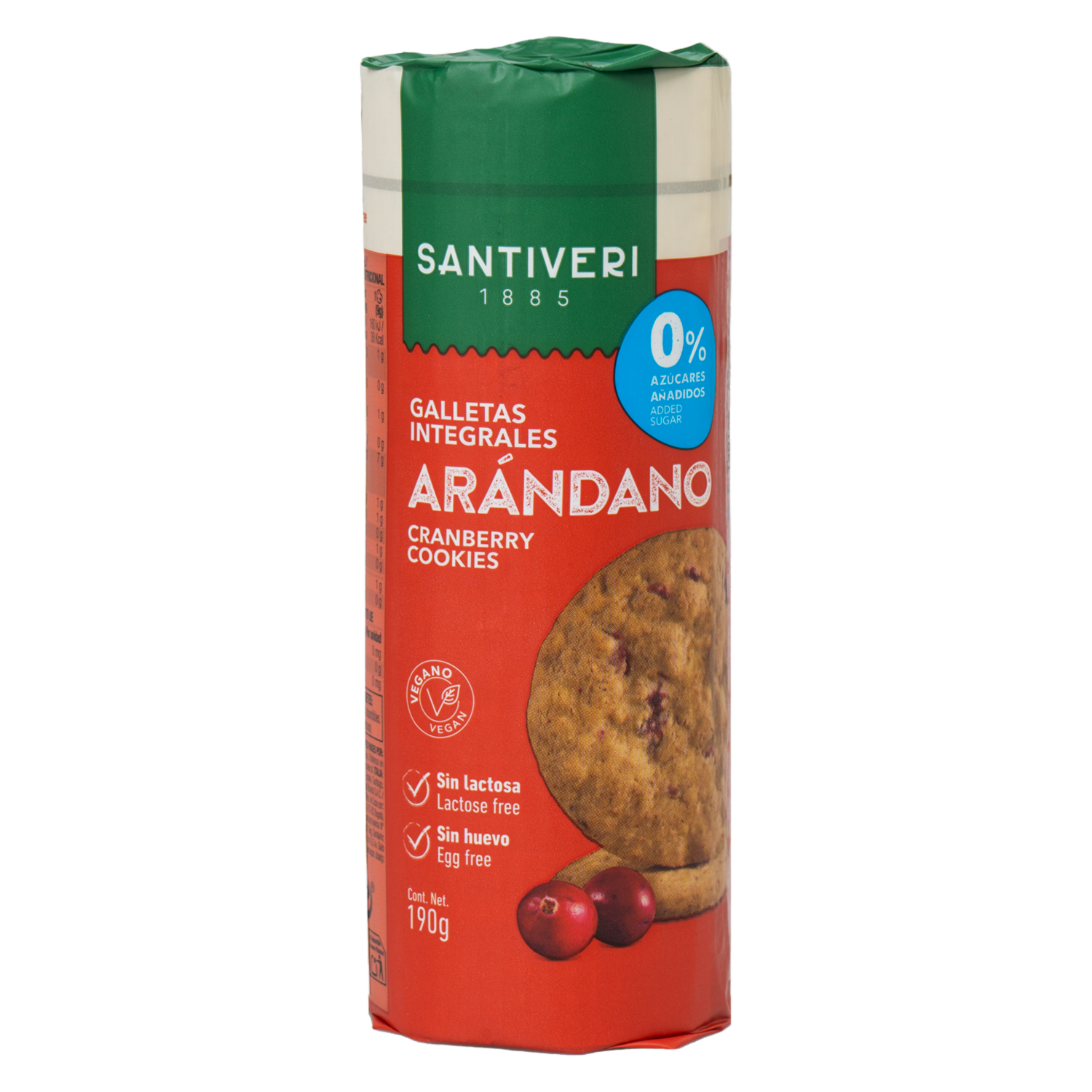 Galleta Digestive De Arándano Baja En Azúcar SANTIVERI 190 G