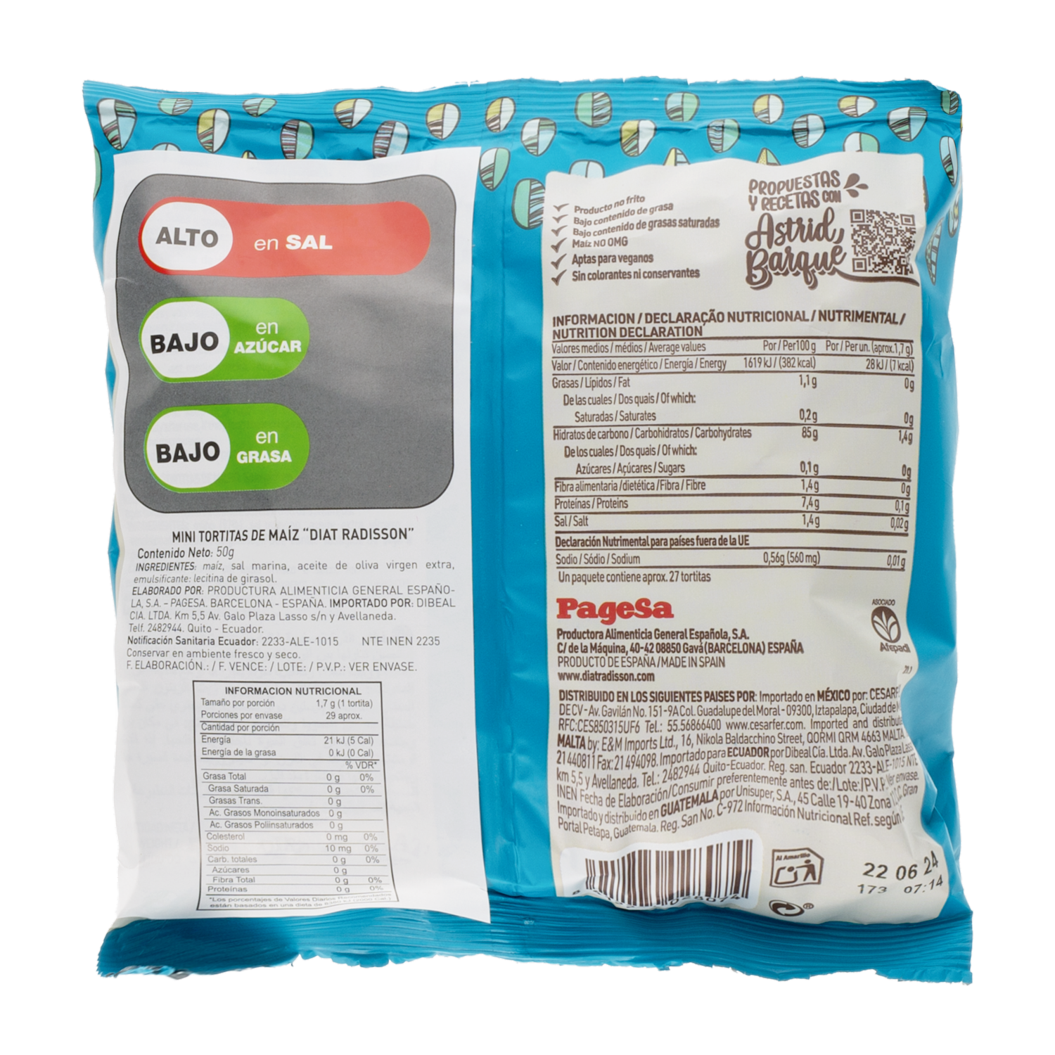 Tortas De Maiz Diet Mini DIAT 50 G