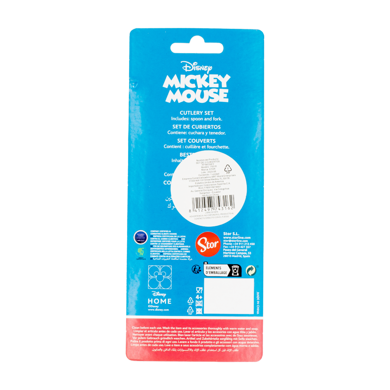 Set De Cubiertos Diseño Mickey STOR 2 Uds