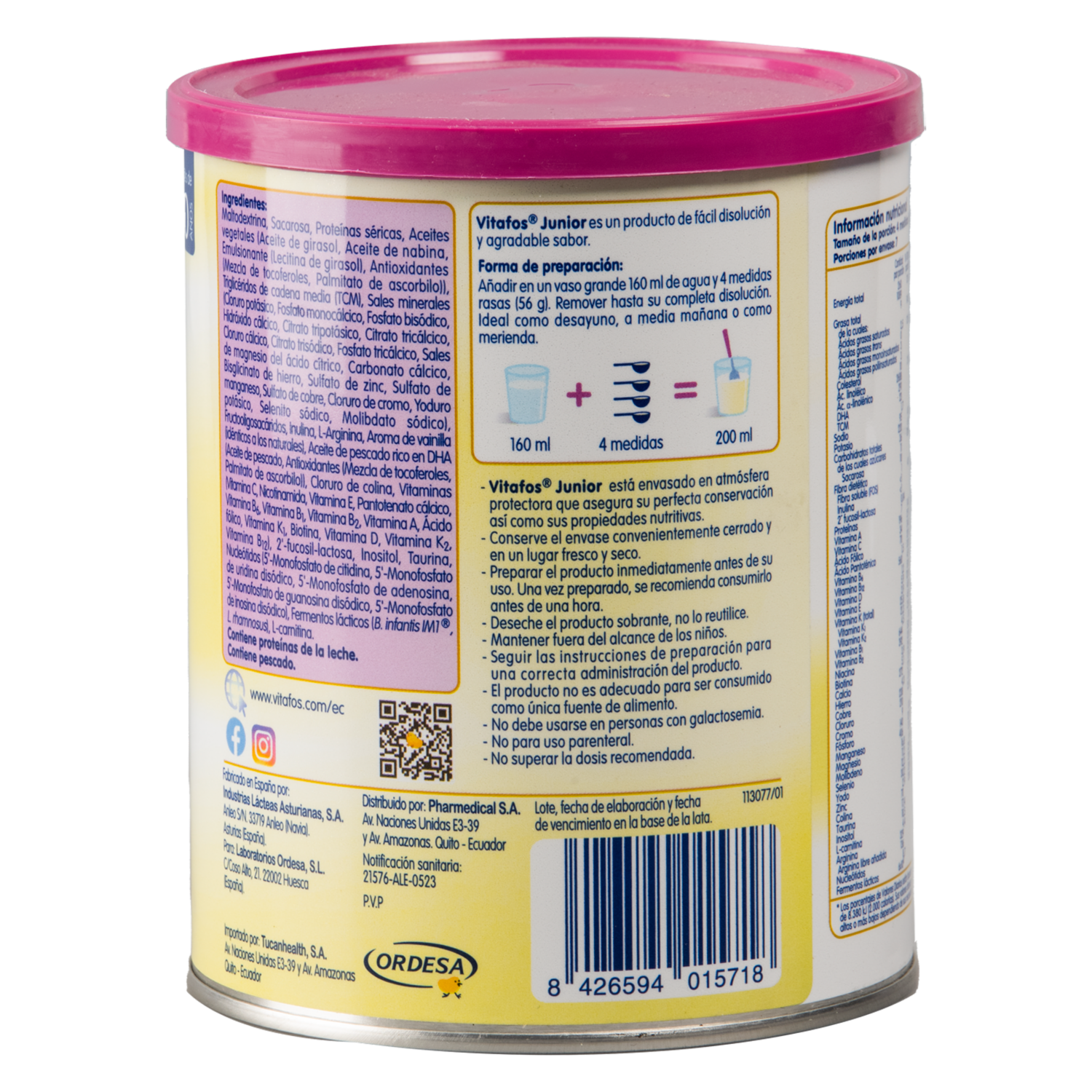 Fórmula Infantil De Vainilla En Lata VITAFOS 400 G