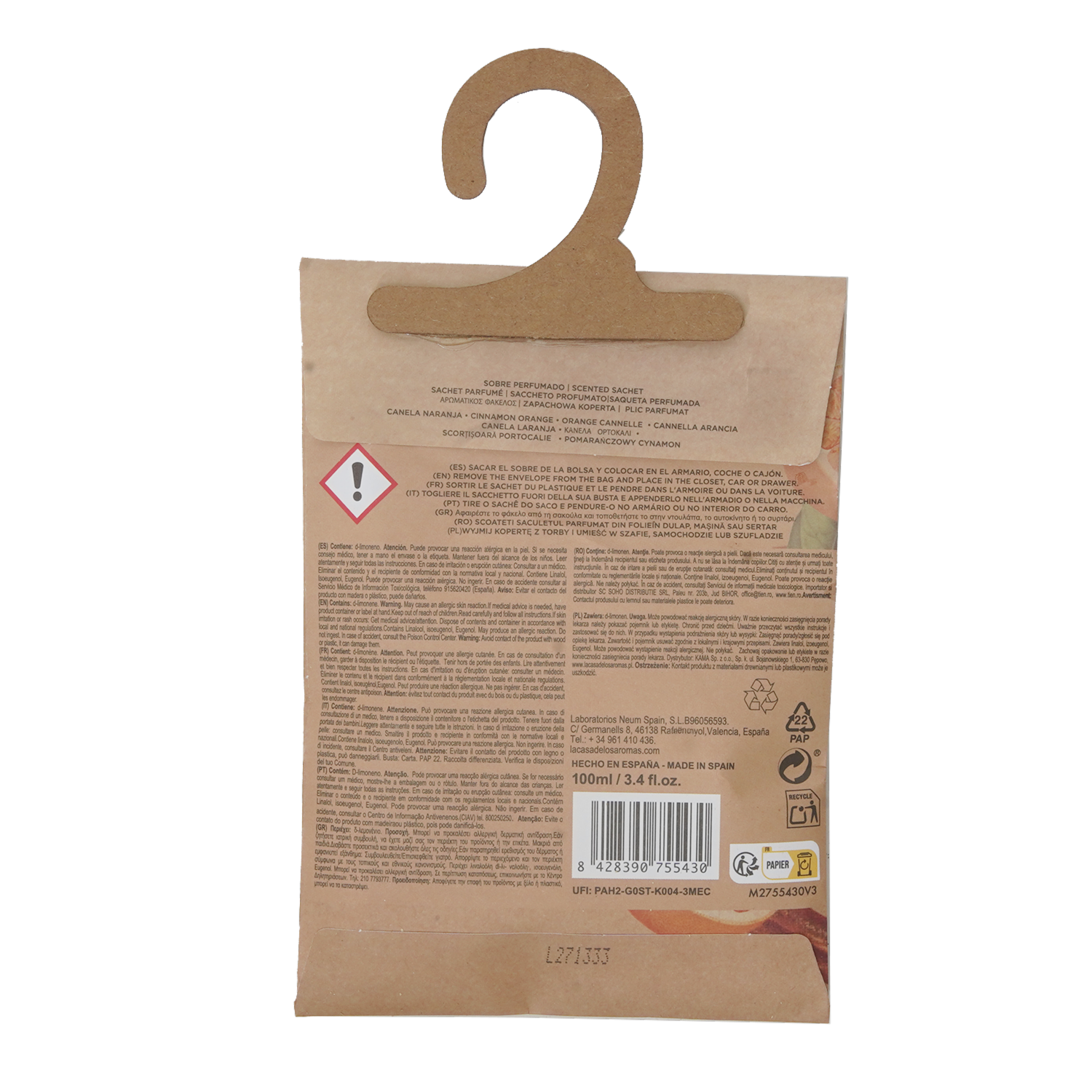 Sobre Perfumado Botánica Essence Canela Naranja LA CASA DE LOS AROMAS 100 Ml