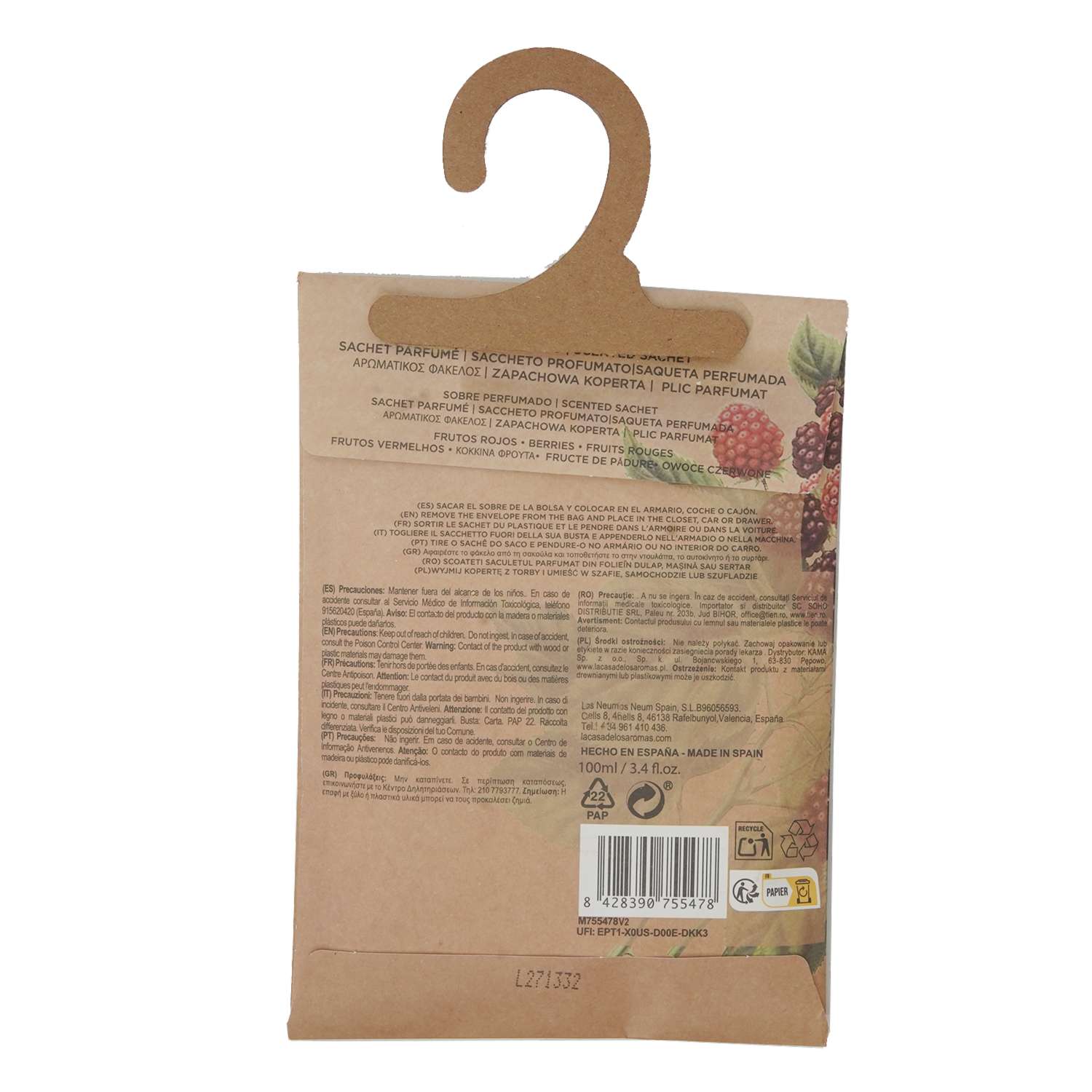 Sobre Perfumado Botánica Essence Frutos Rojos LA CASA DE LOS AROMAS 100 Ml