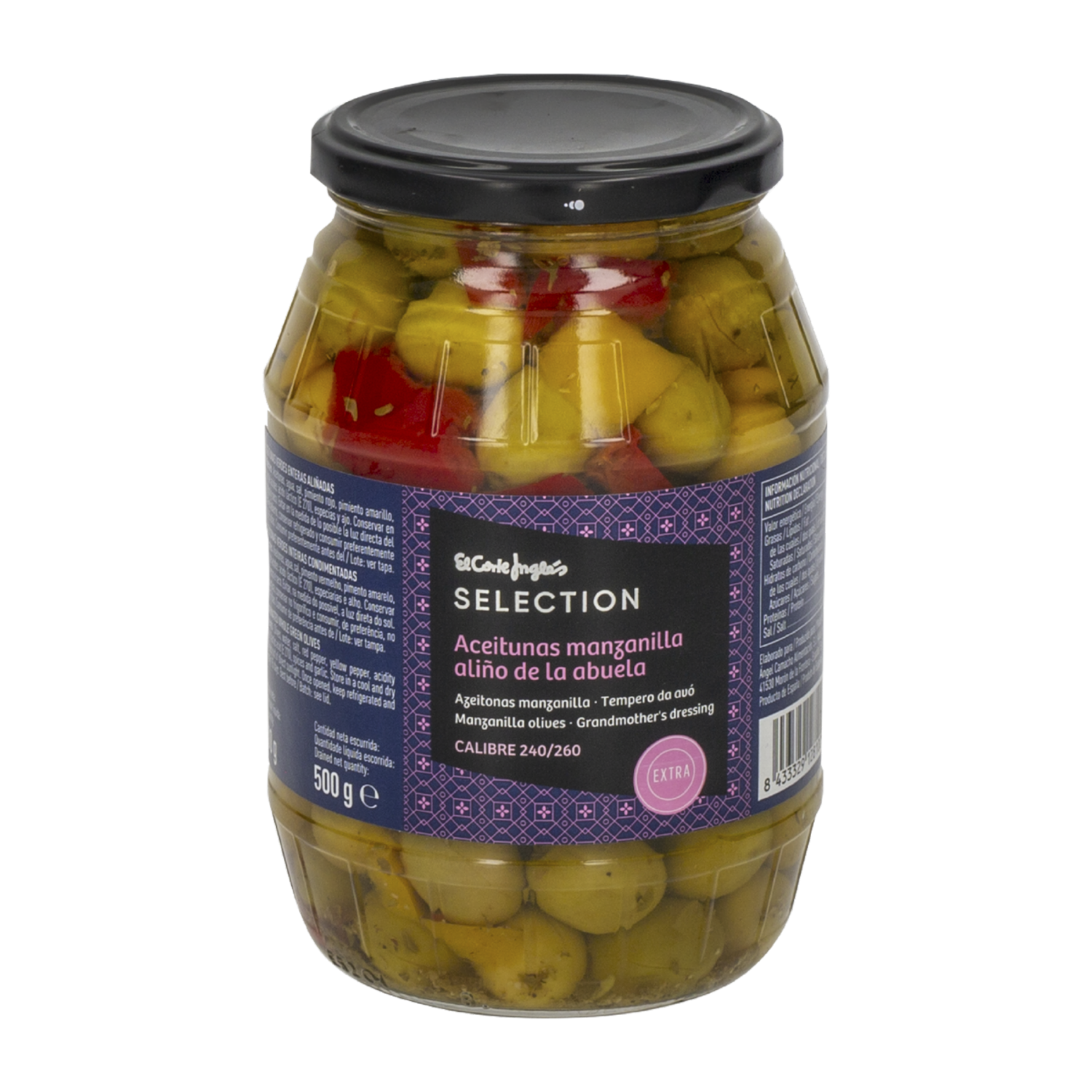 Aceitunas Extra Manzanilla Con Abuela EL CORTE INGLÉS 800 g