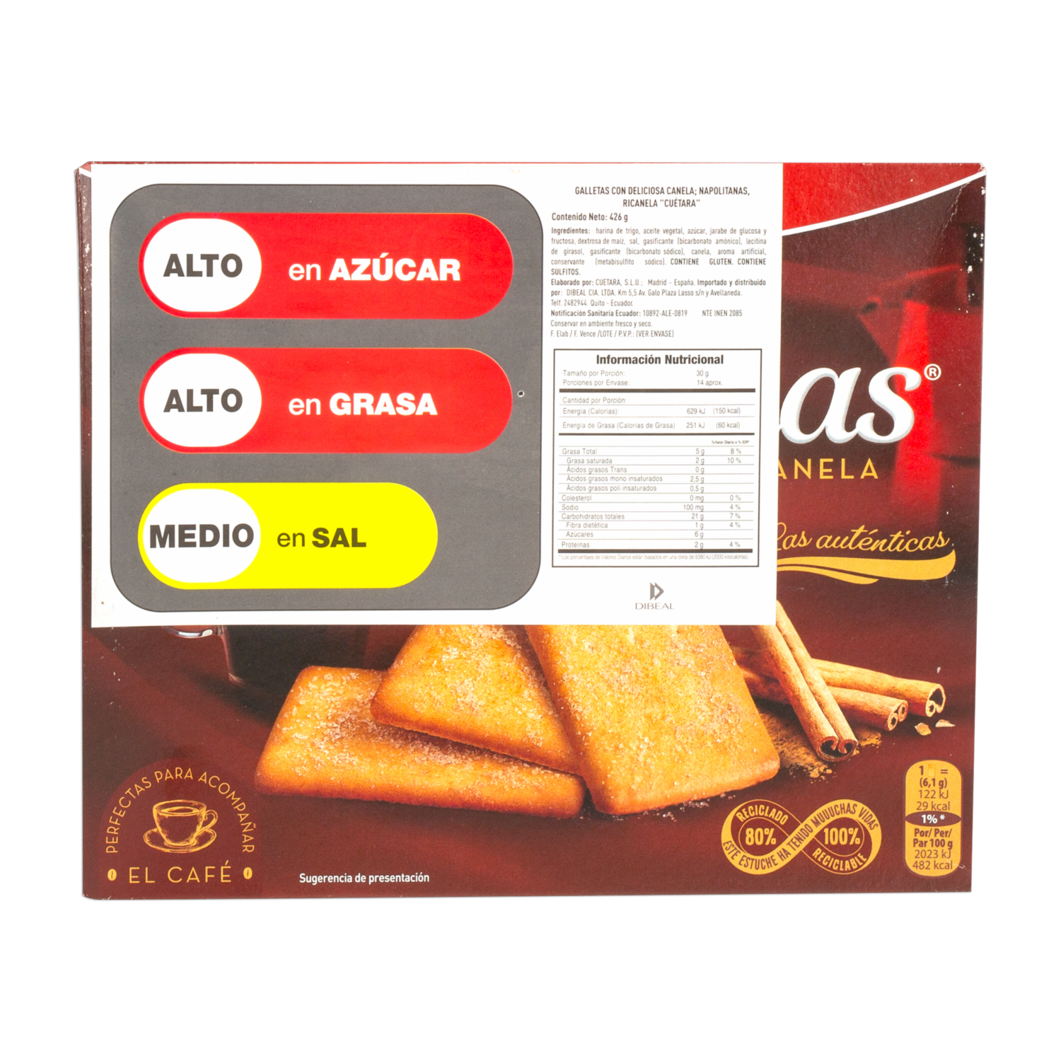 Galletas Dulces Napolitana CUÉTARA 426 G