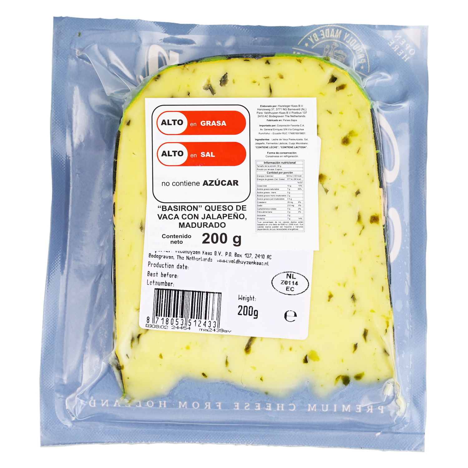 Queso Jalapeño BASIRON 200  G