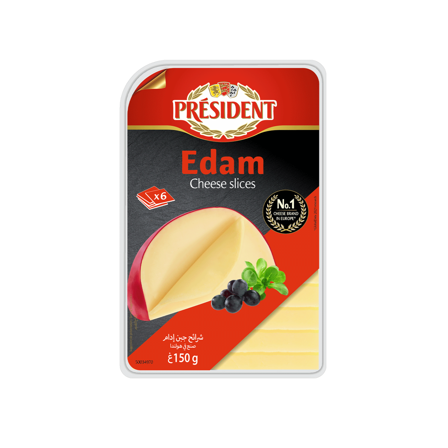 Queso Edam Rebanado PRÉSIDENT 150 G