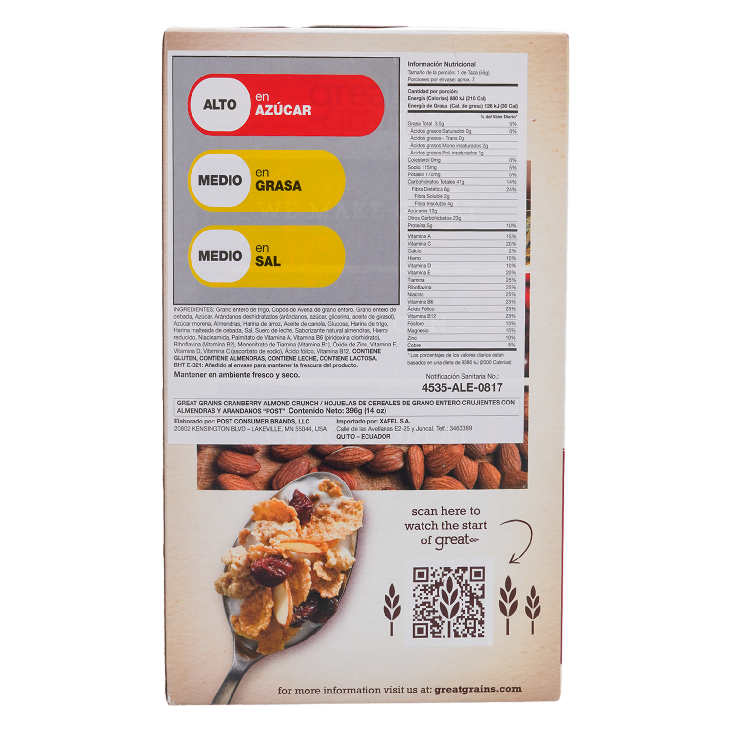 Cereal Great Grains Cac POST 396g
