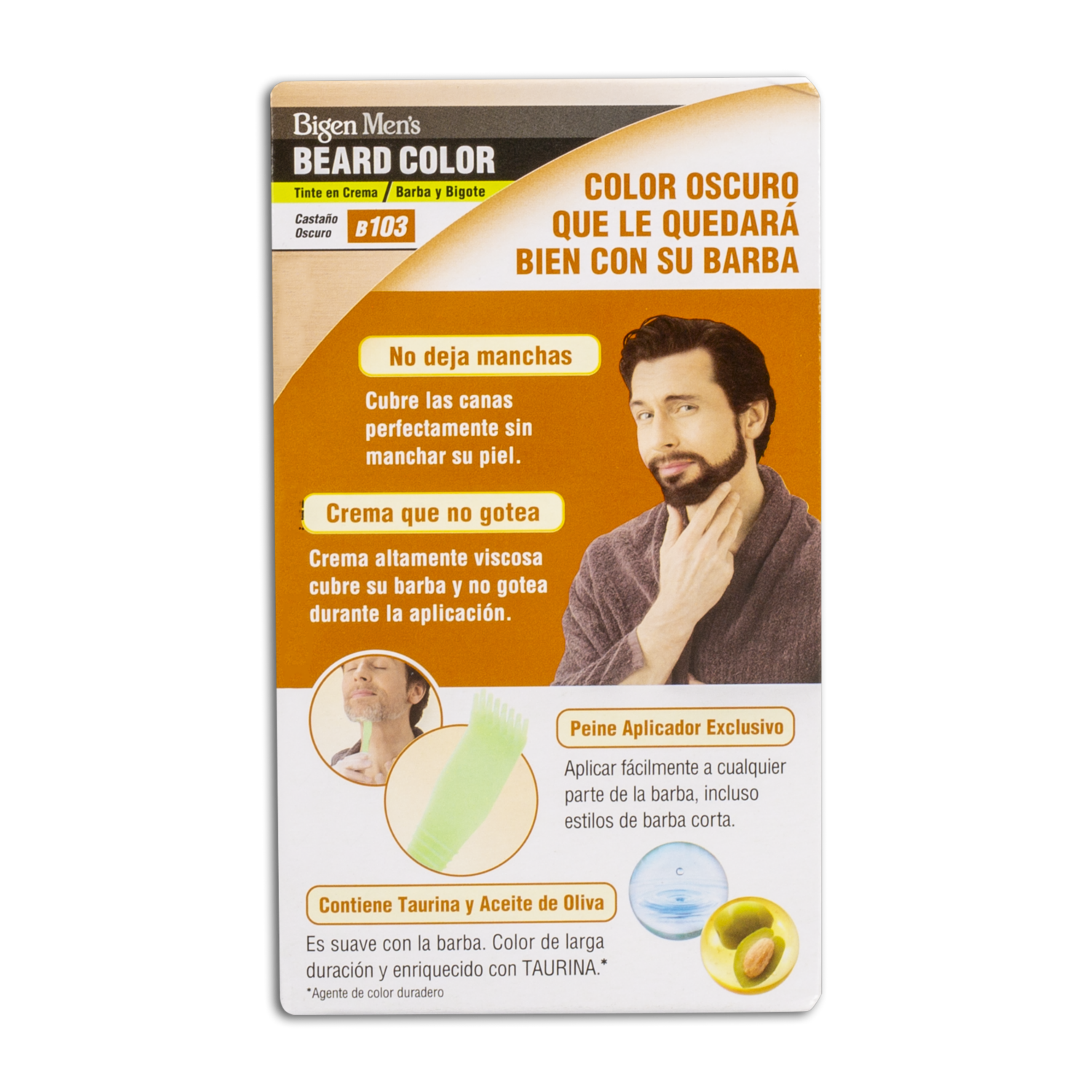 Tinte Para Barba Y Bigote Sin Amoníaco N° B.103 Castaño Oscuro BIGEN MEN’S 1 Kit