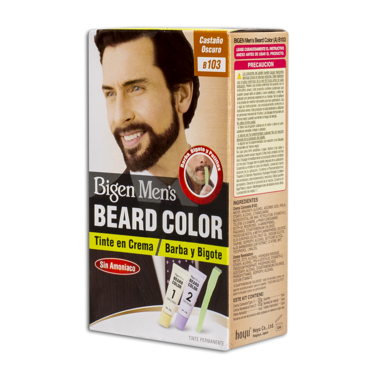 Tinte Para Barba Y Bigote Sin Amoníaco N° B.103 Castaño Oscuro BIGEN MEN’S 1 Kit