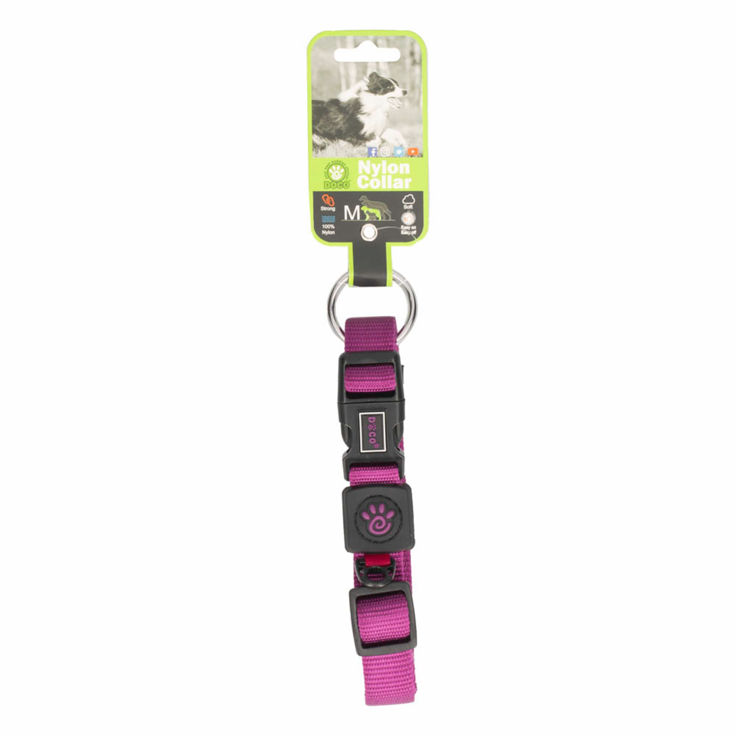 Collar Para Mascota Anillo Morado DOCO Mediano