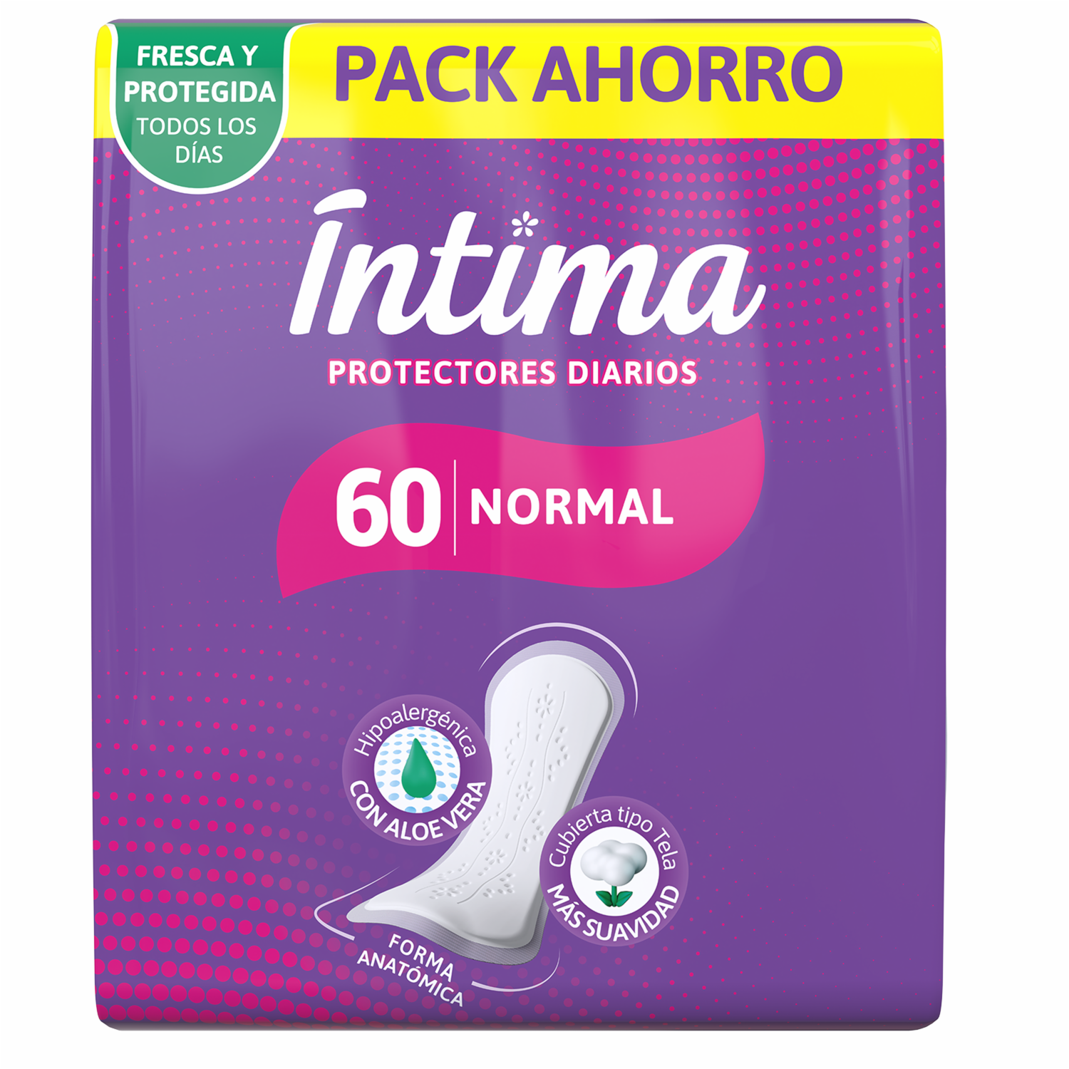 Protectores Diarios Forma Anatómica ÍNTIMA 60 Uds