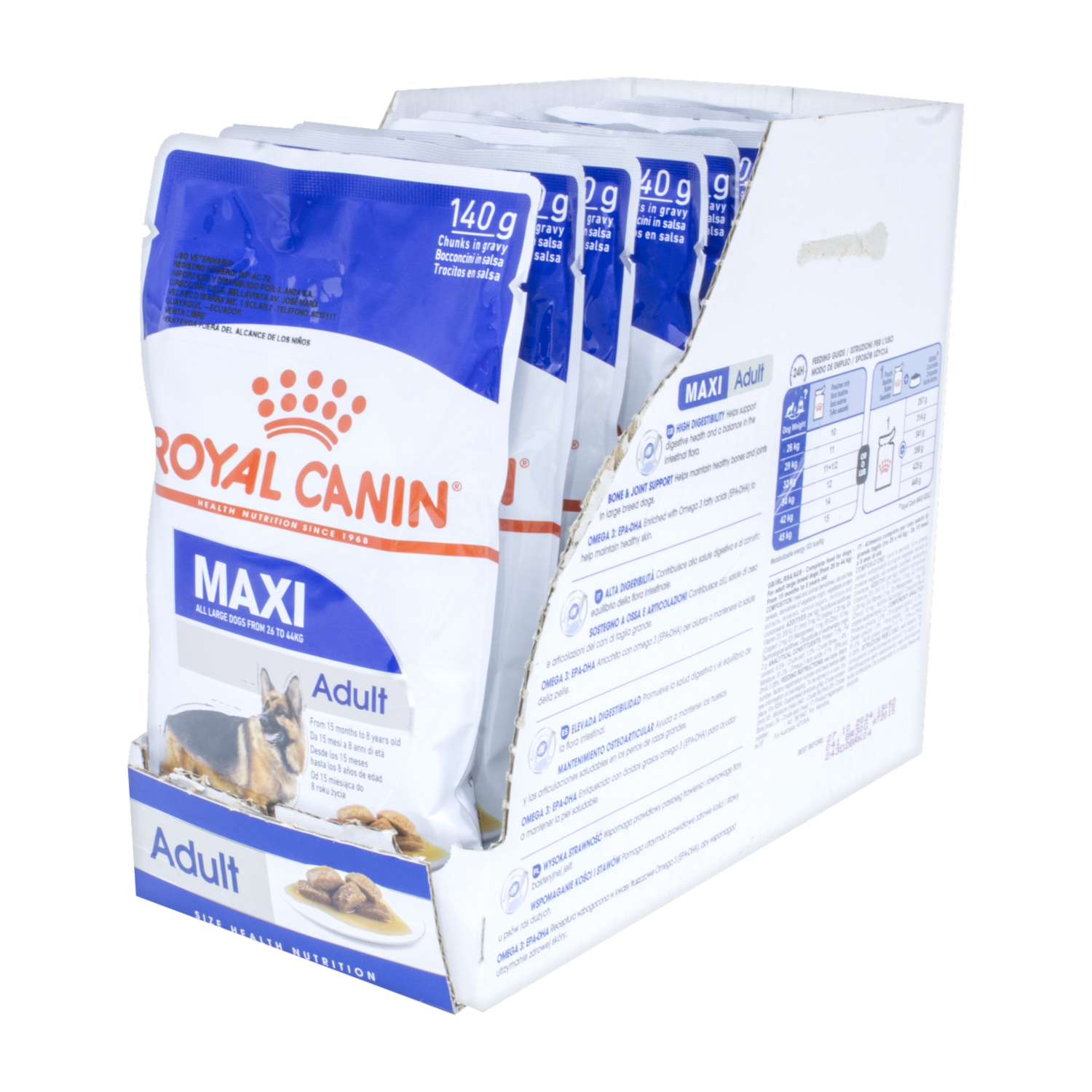 Alimento Para Perros Adultos Maxi ROYAL CANIN 10 X 140 G