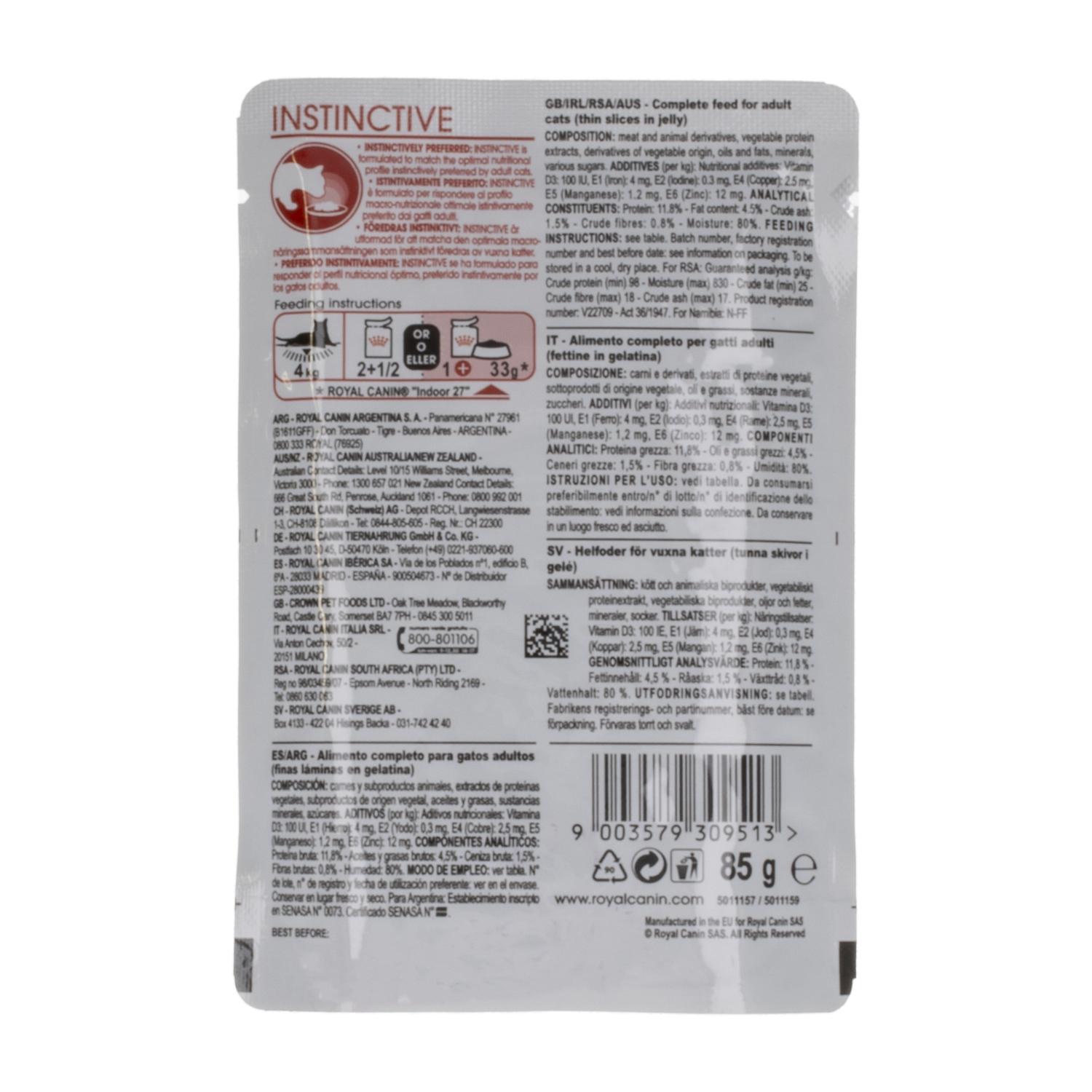 Alimento Húmedo Para Gatos Instinctive ROYAL CANIN 85 G