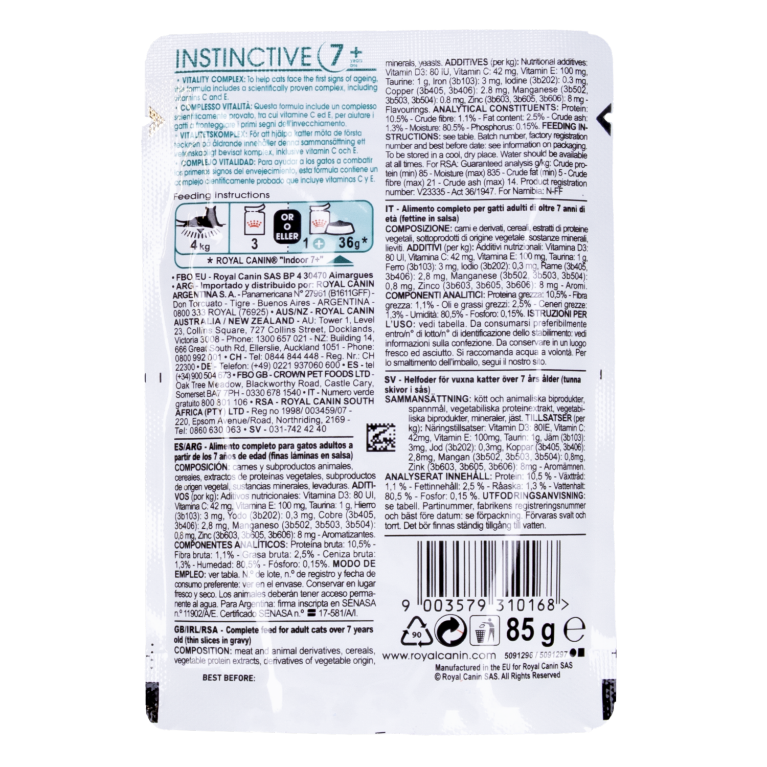 Alimento Húmedo Para Gatos Instintive 7+ ROYAL CANIN 85 G