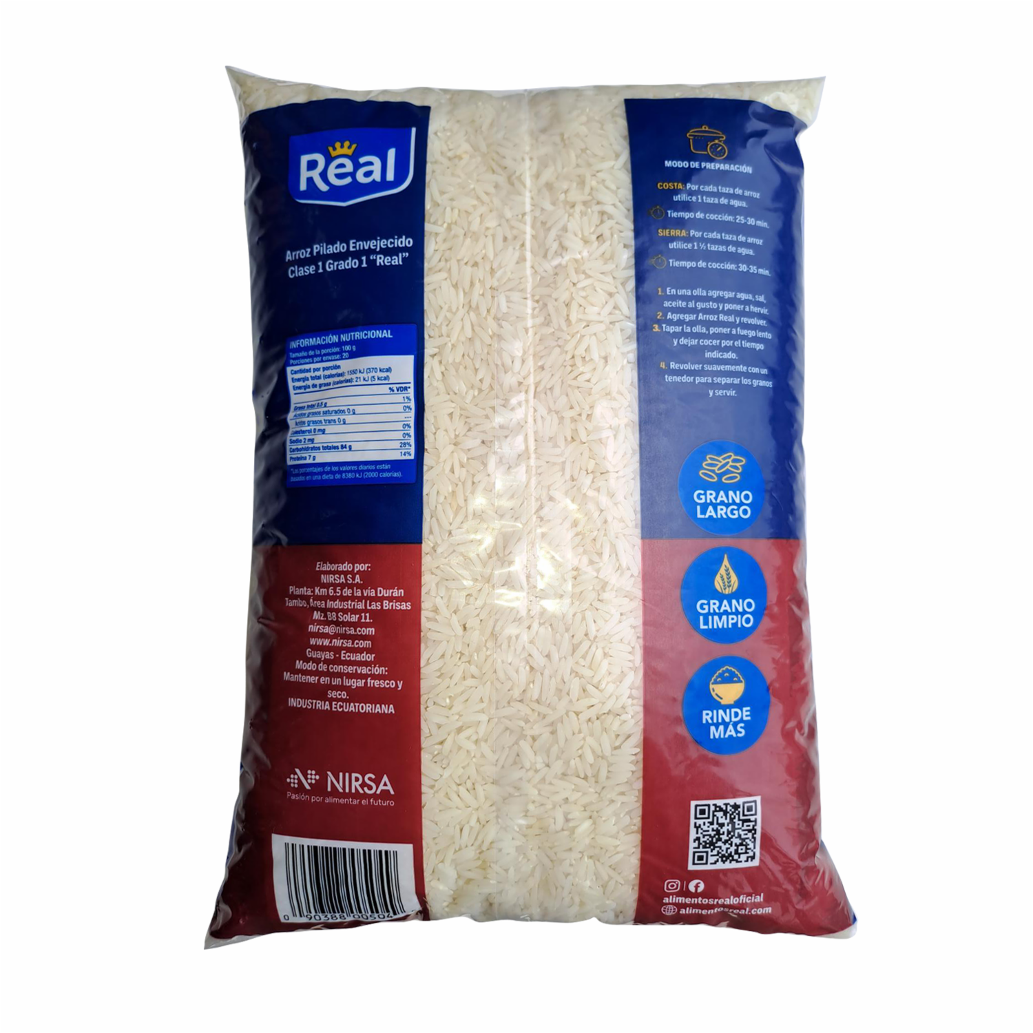 Arroz Viejo Grano Largo Y Limpio REAL 2 Kg