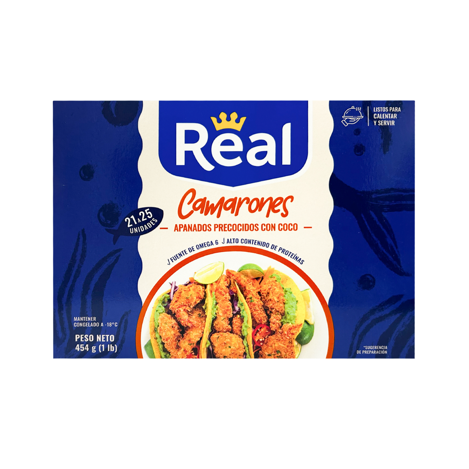 Camarones Apanados Con Coco Precocidos Y Congelados REAL 454 G