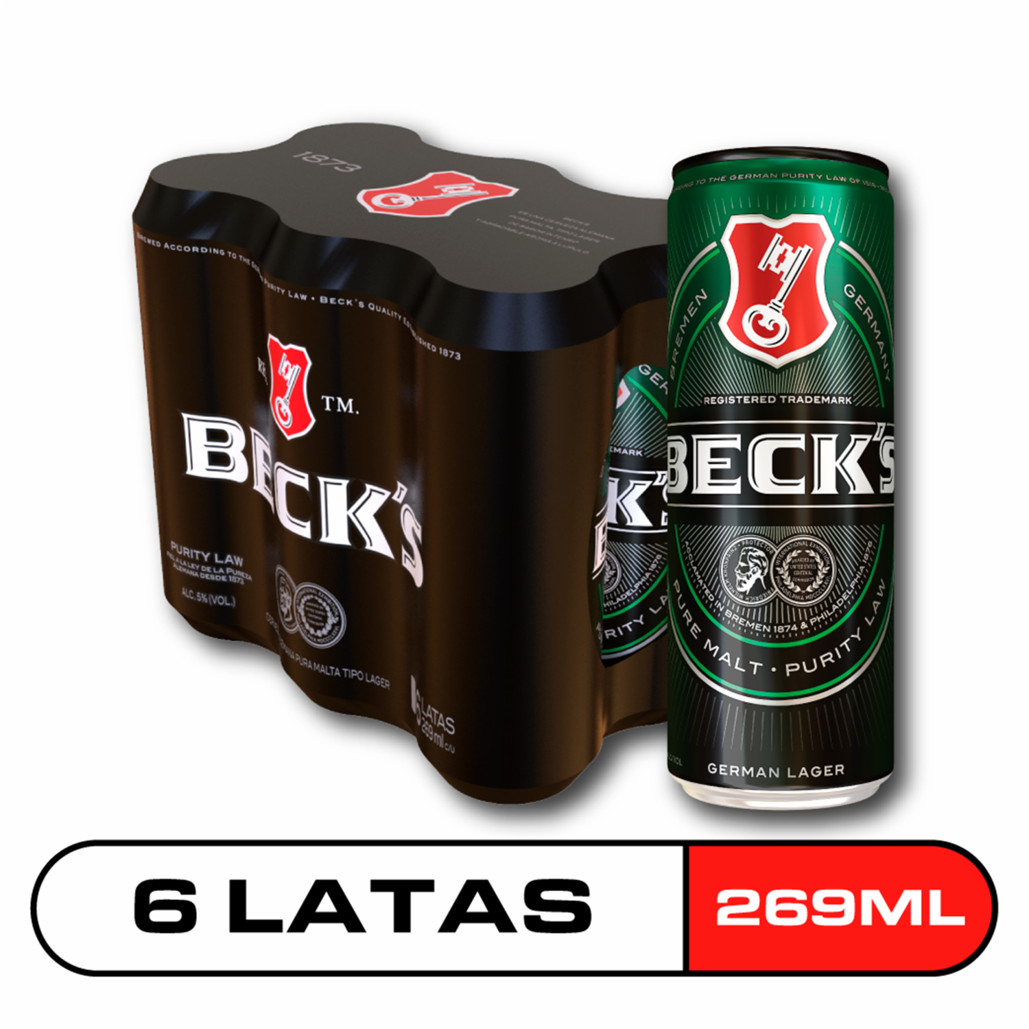Cerveza En Lata BECKS 6 X 269 Ml