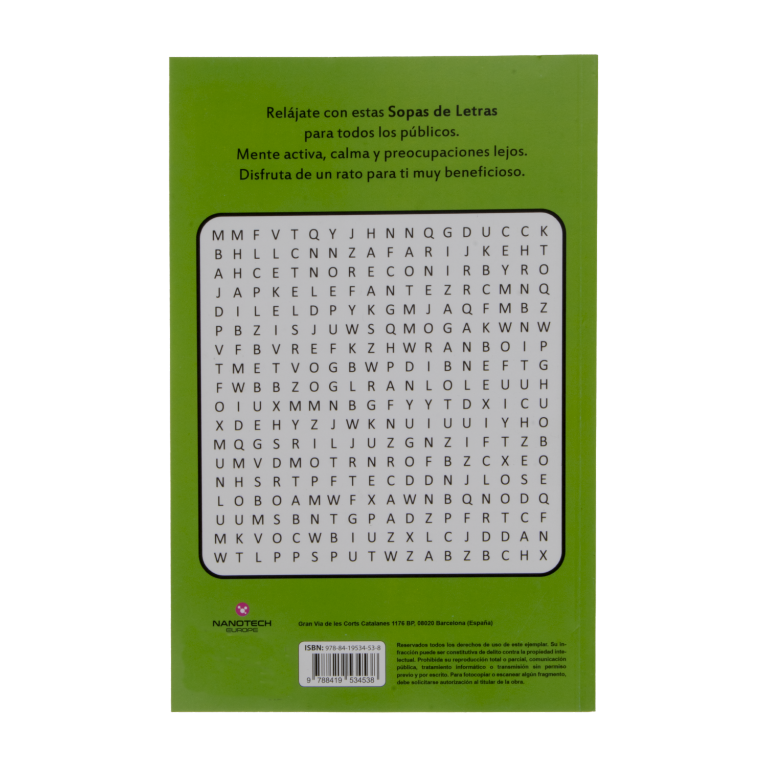 Libro De Sopa De Letras Incluye Soluciones MR.BOOKS 320 Páginas