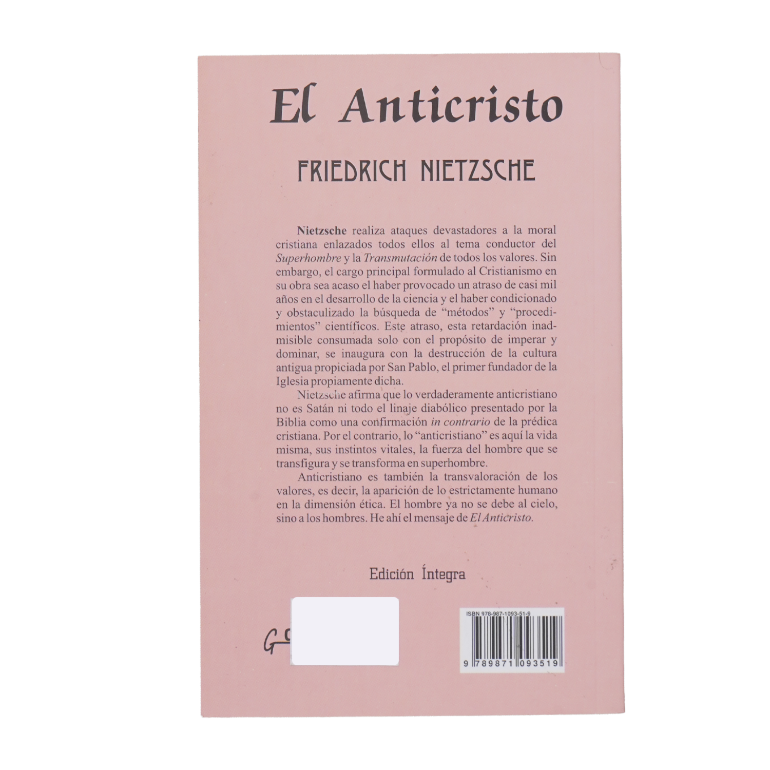 Libro El Anticristo MR.BOOKS Unidad