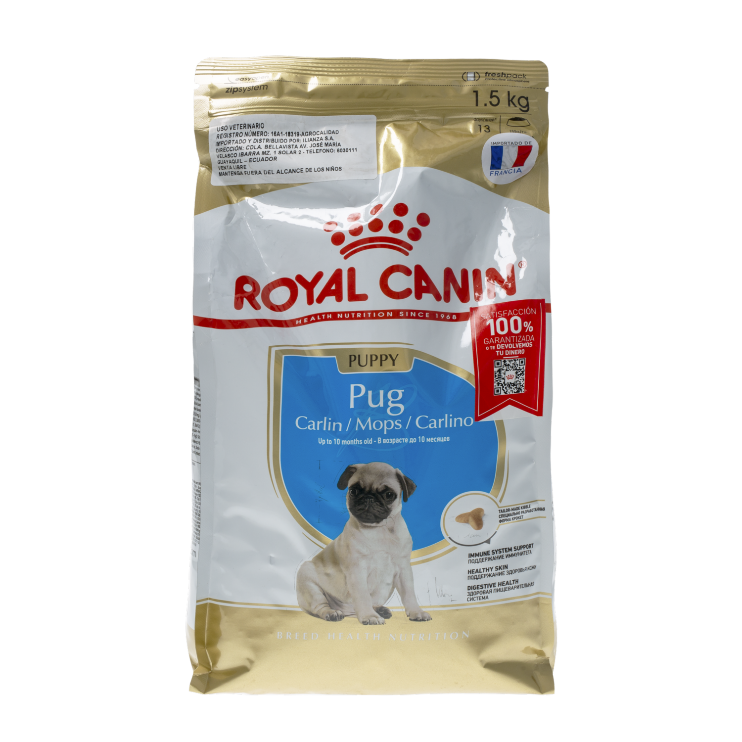 Alimento Para Perros Cachorros Pug ROYAL CANIN 1.5 Kg