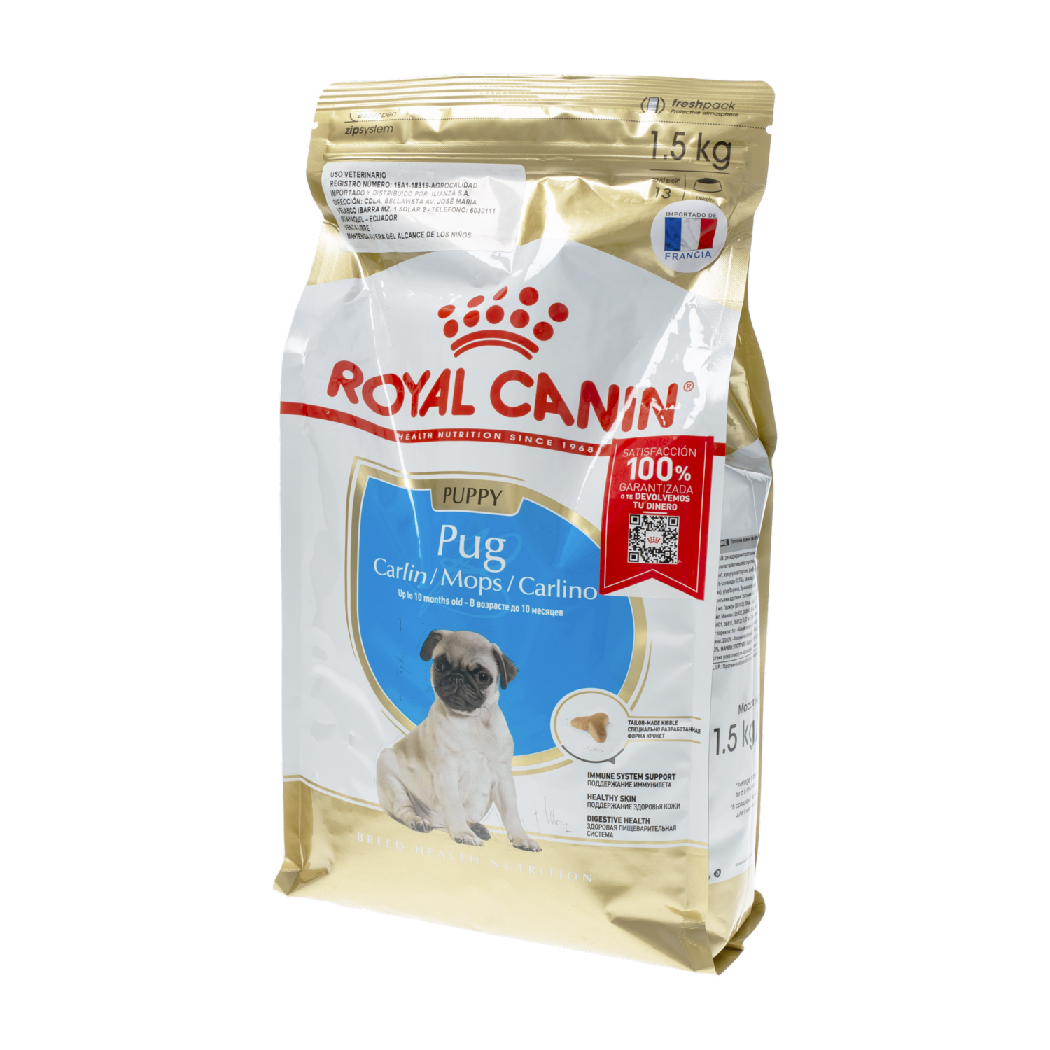 Alimento Para Perros Cachorros Pug ROYAL CANIN 1.5 Kg