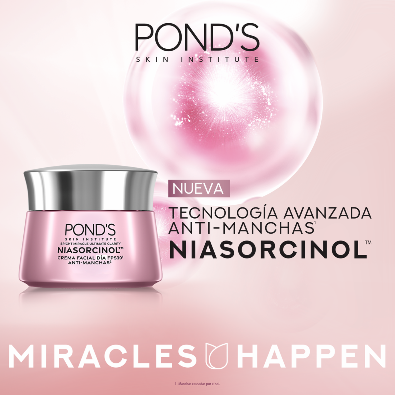 Crema Facial De Día Bright Miracle Niasorcinol Anti-Manchas FPS 30 POND’S 50 G