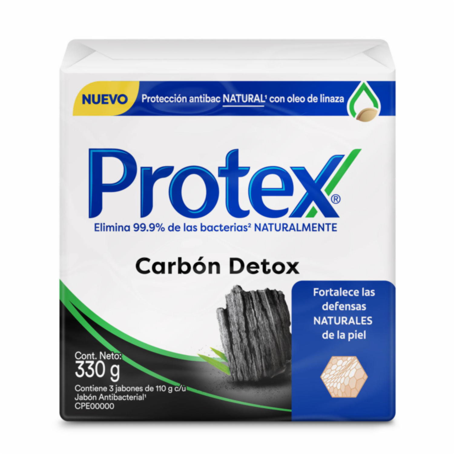 Jabón En Barra Antibacterial Carbón Detóx COLGATE 3 X 110 G
