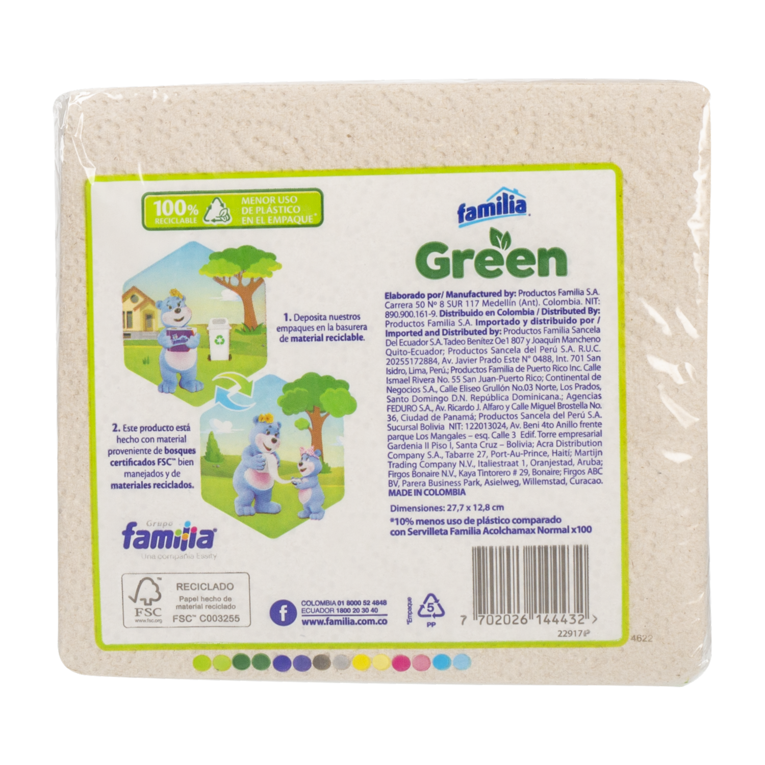 Servilletas Green FAMILIA X 100 Uds