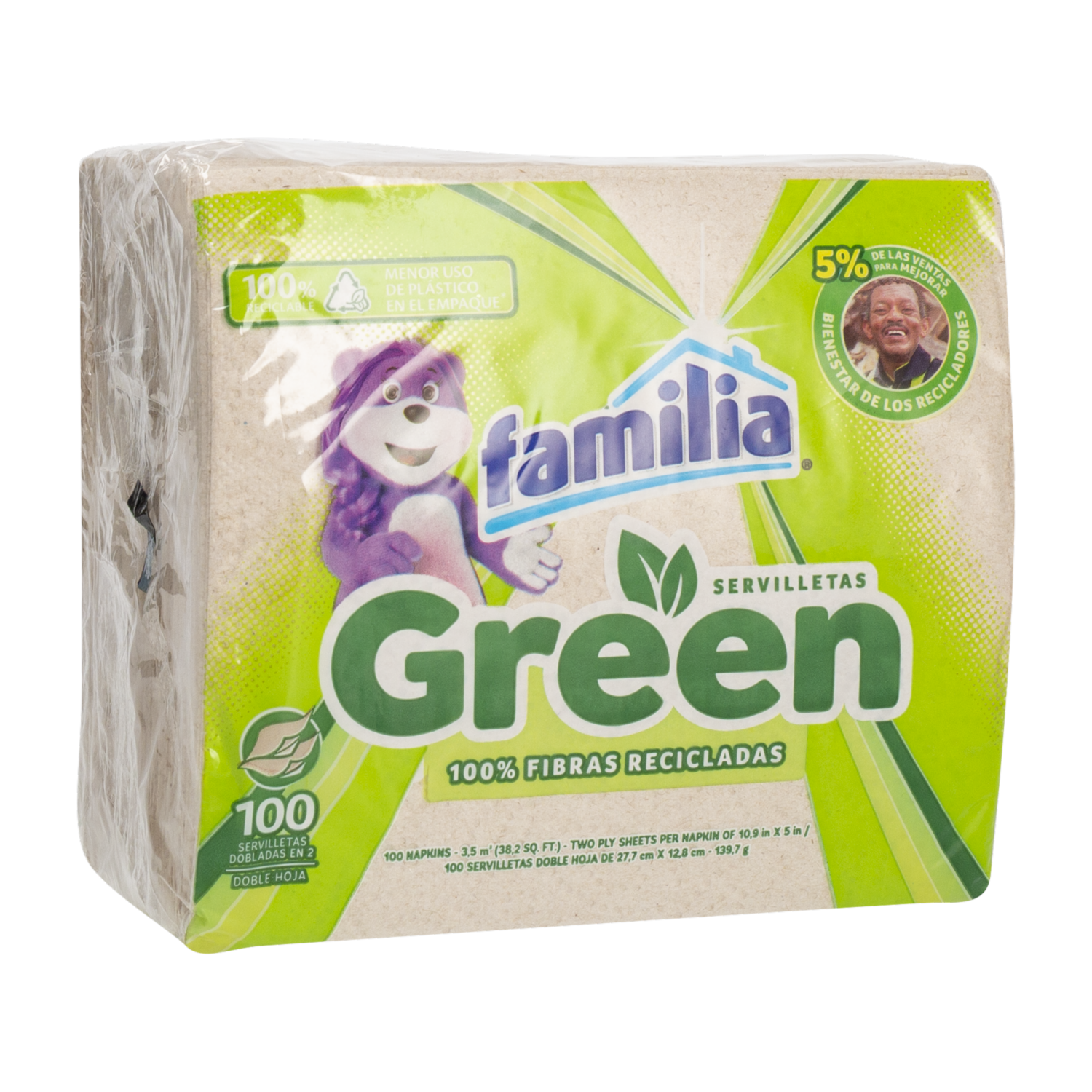 Servilletas Green FAMILIA X 100 Uds