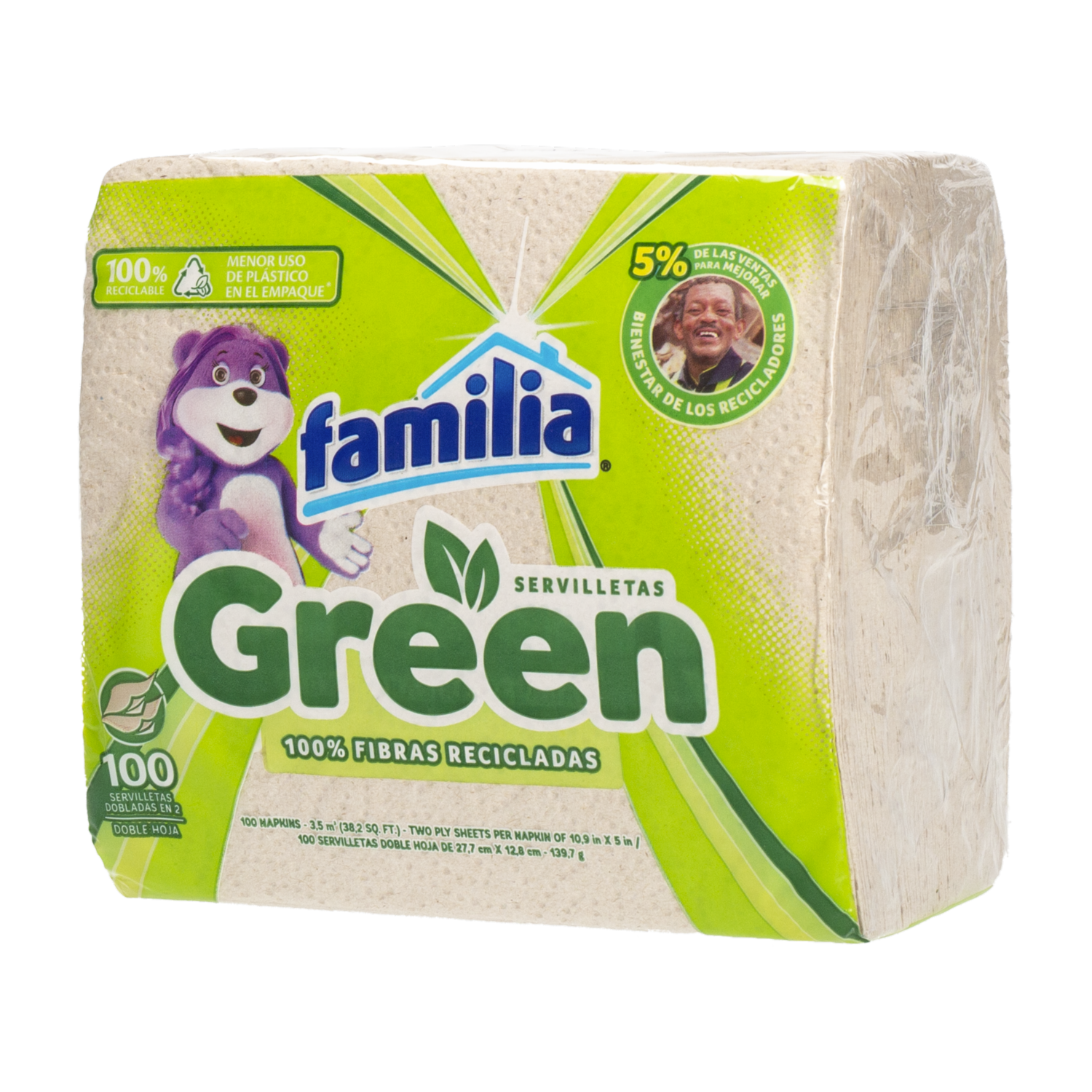 Servilletas Green FAMILIA X 100 Uds