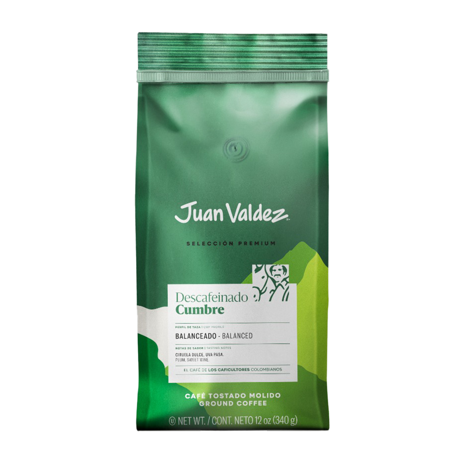 Café Tostado Y Molido Descafeinado JUAN VALDEZ 340 G