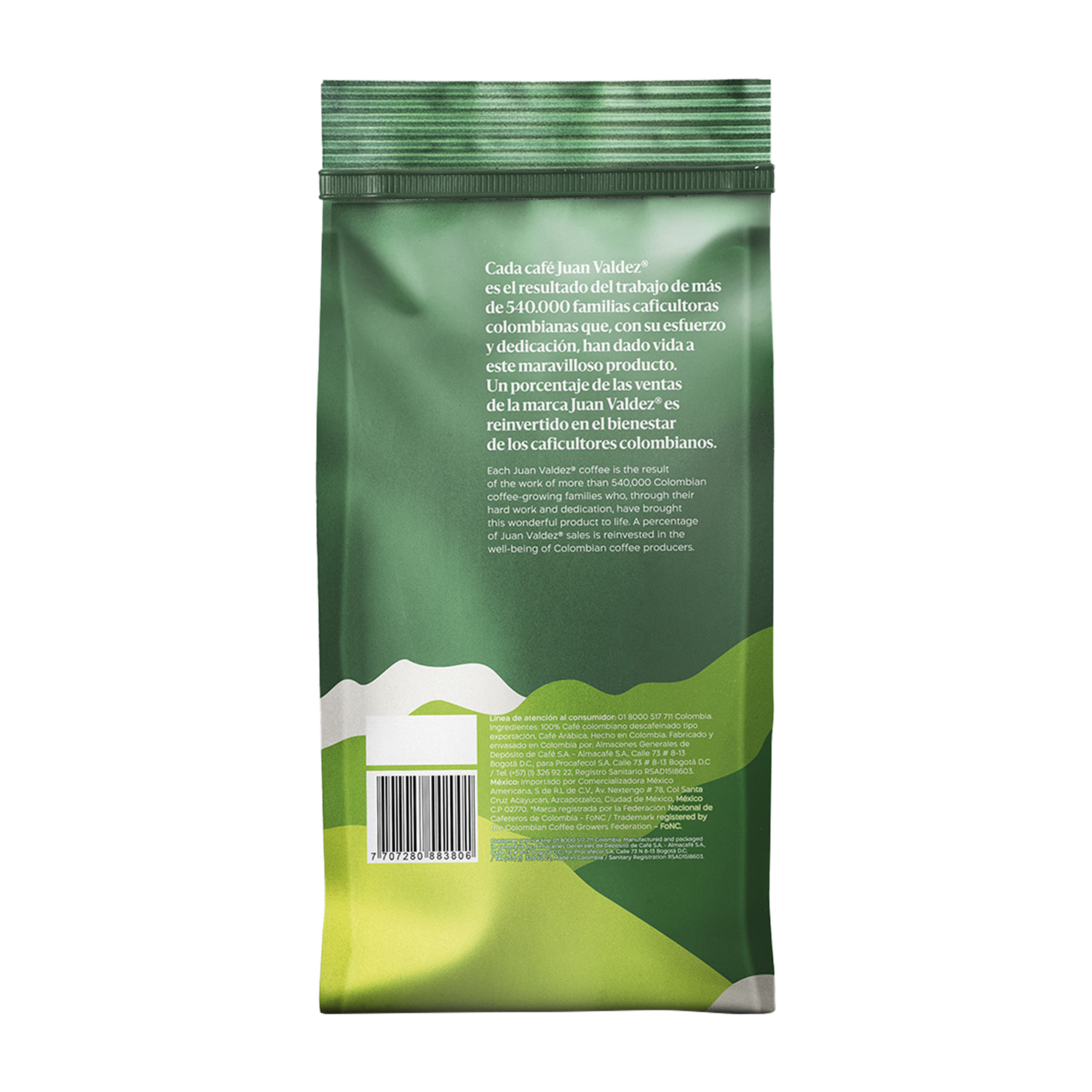Café Tostado Y Molido Descafeinado JUAN VALDEZ 340 G