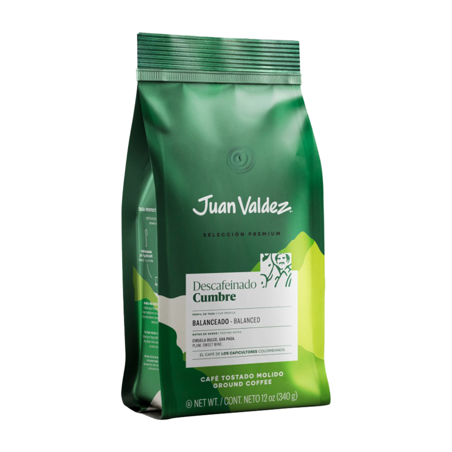 Café Tostado Y Molido Descafeinado JUAN VALDEZ 340 G