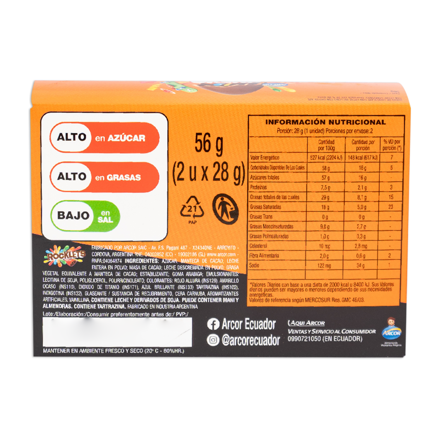 Huevo De Pascua De Chocolate ROCKLETS 56 G