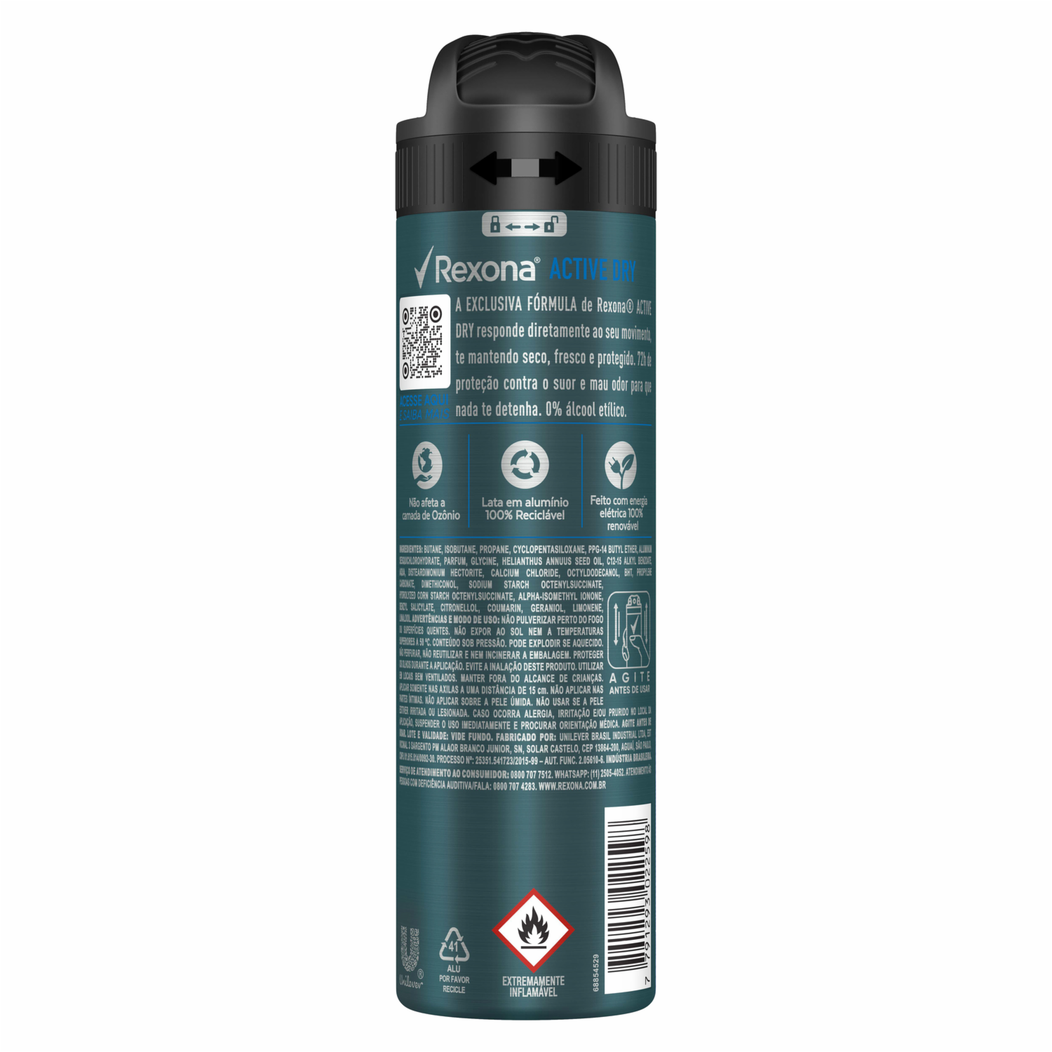 Desodorante En Aerosol Para Caballero Active Dry REXONA 150 Ml