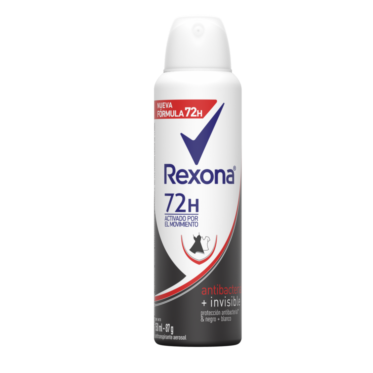 Desodorante En Aerosol Para Dama Spy Antibacterial Invisible REXONA 150 Ml