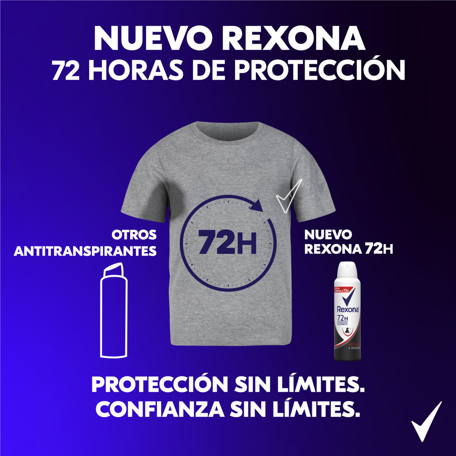 Desodorante En Aerosol Para Dama Spy Antibacterial Invisible REXONA 150 Ml