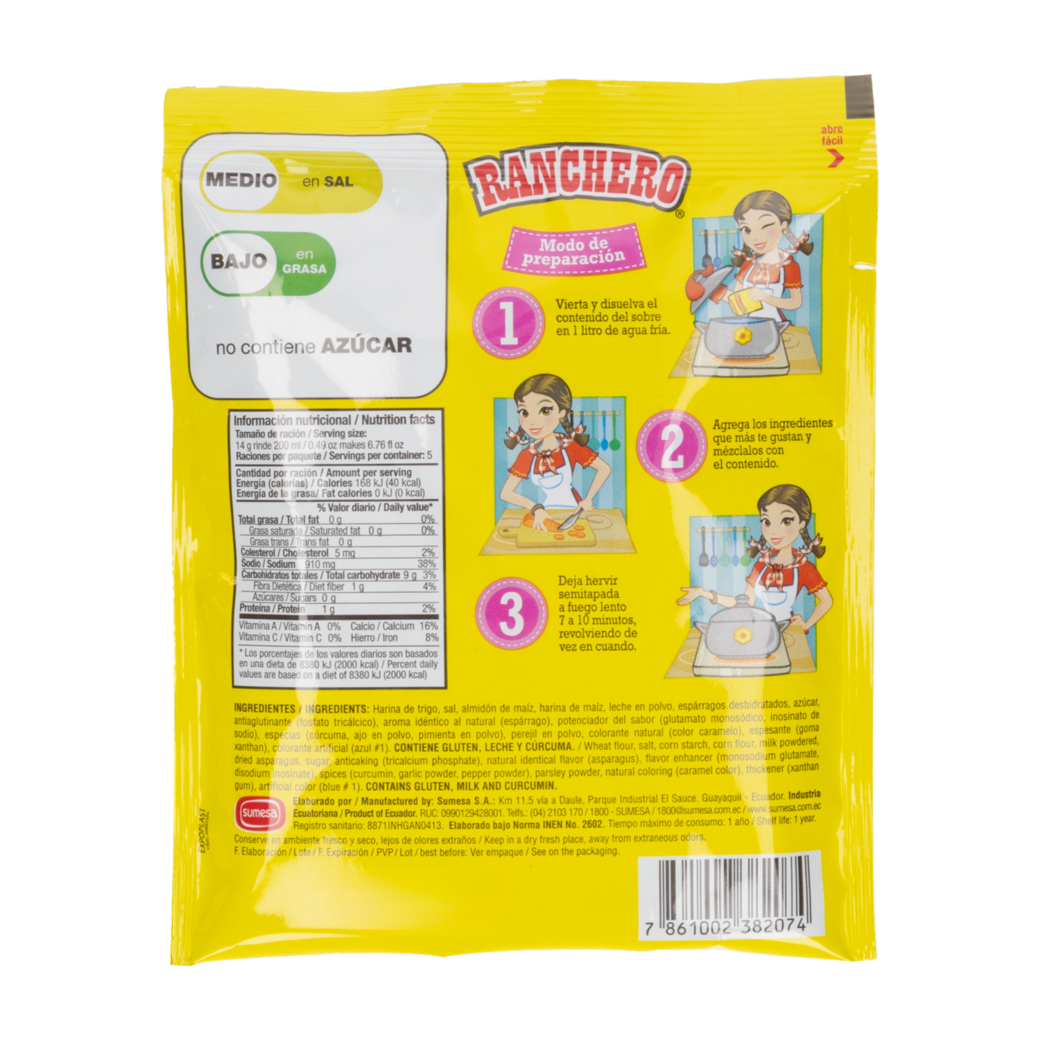 Crema Instantánea De Espárragos RANCHERO 70 G