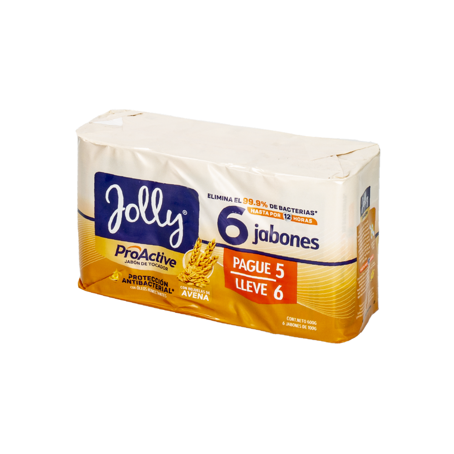 Jabón De Tocador En Barra Antibacterial Avena JOLLY 600 G