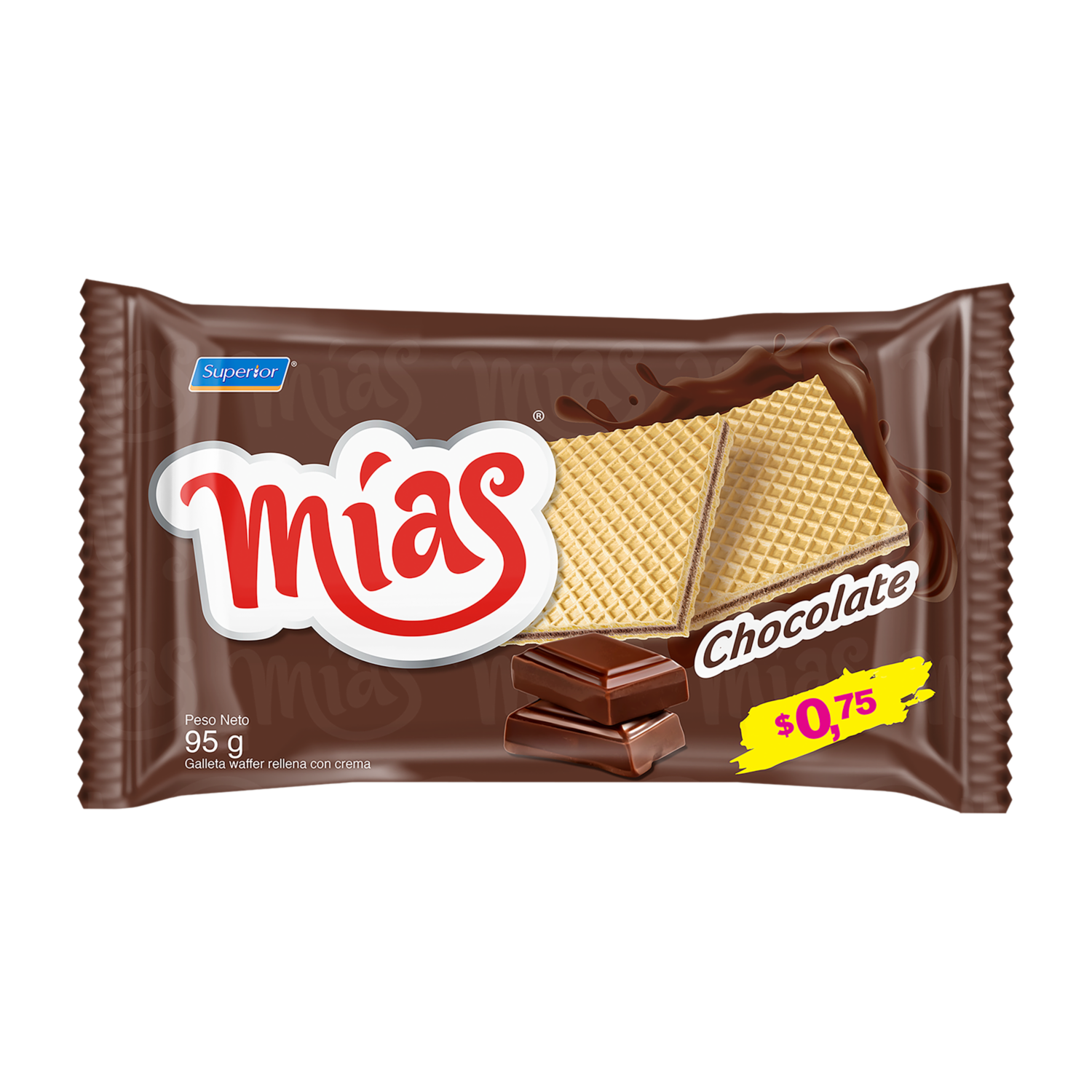 Galletas Dulces Waffer Sabor A Chocolate MÍAS 95 G
