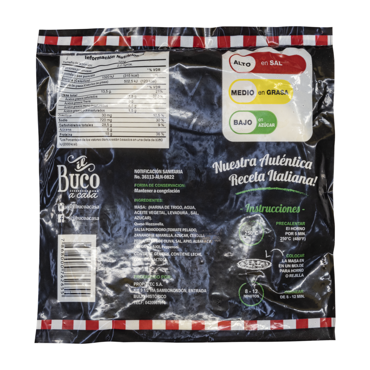 Pizza Personal Pepperoni IL BUCO 240 G